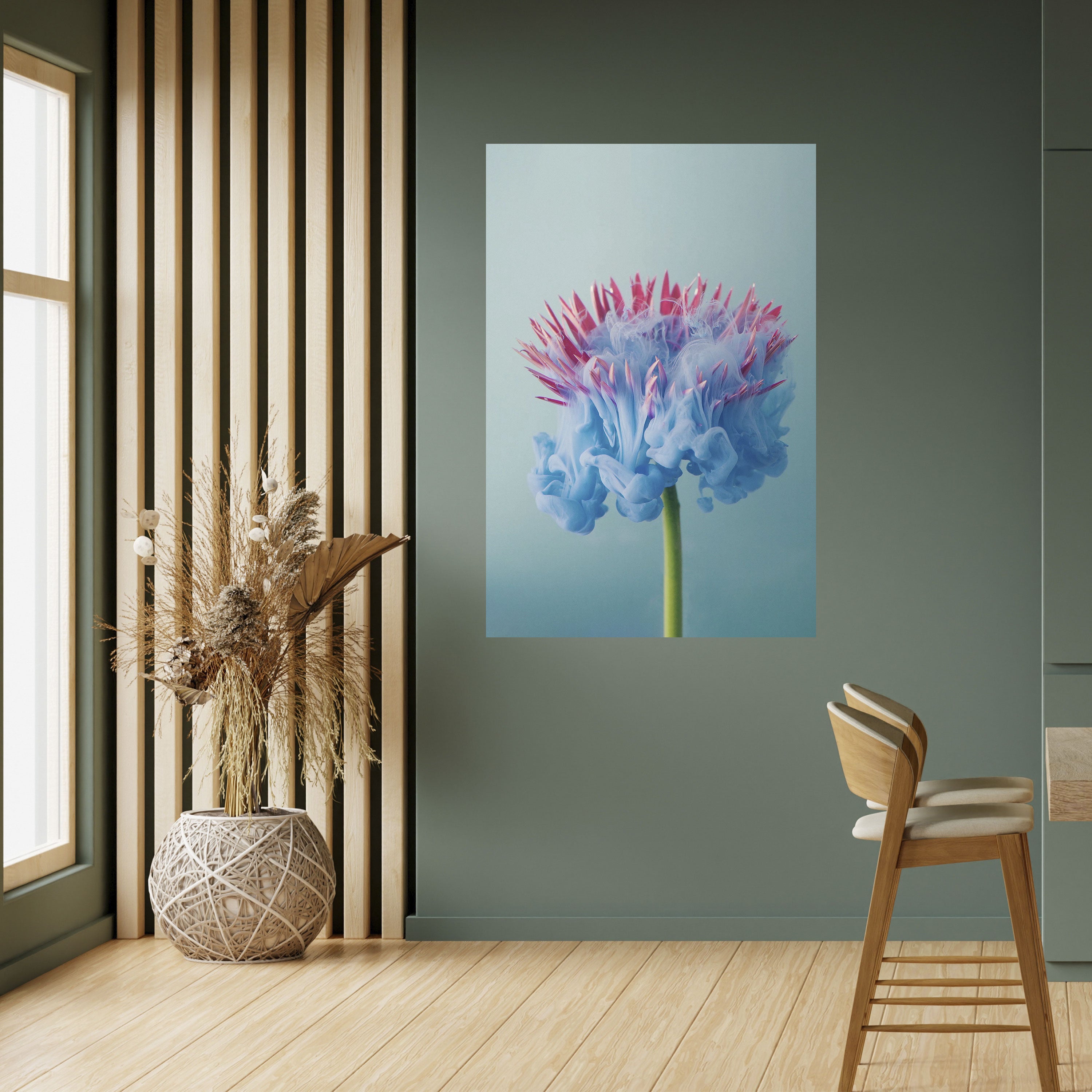 MISTY BLUE EXPLOSION Peel and Stick Vertical Poster