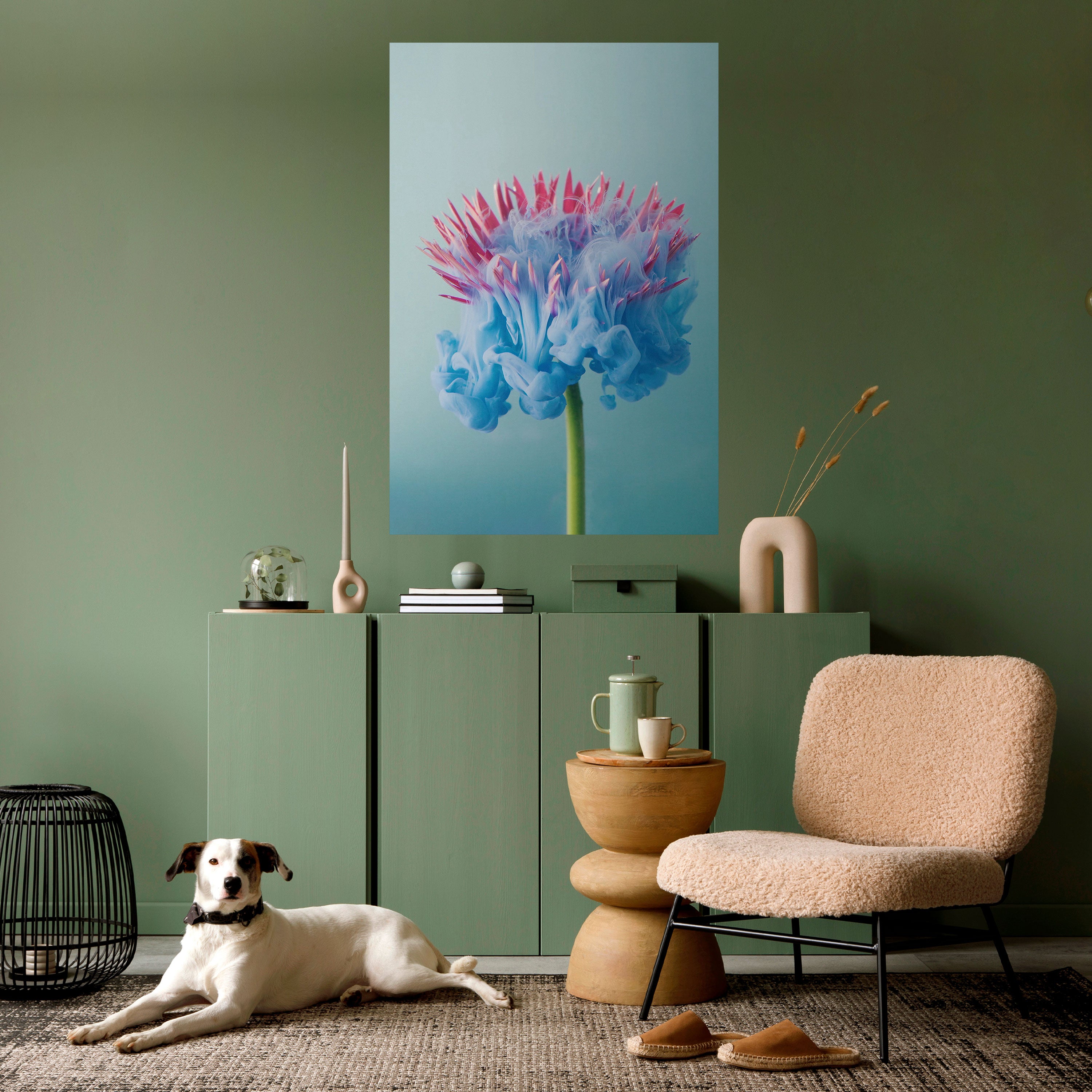 MISTY BLUE EXPLOSION Peel and Stick Vertical Poster