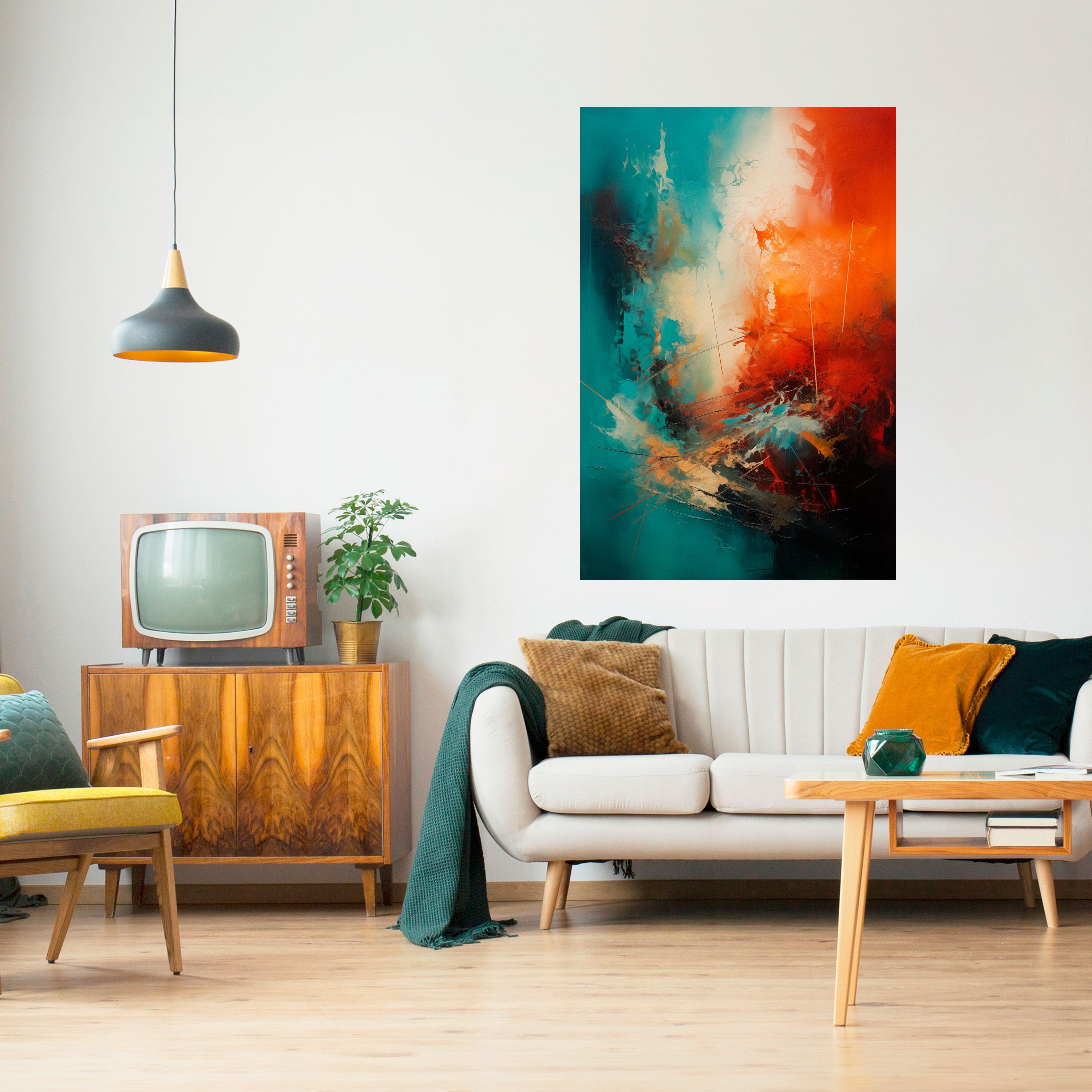 FIERY FUSION Peel and Stick Vertical Poster