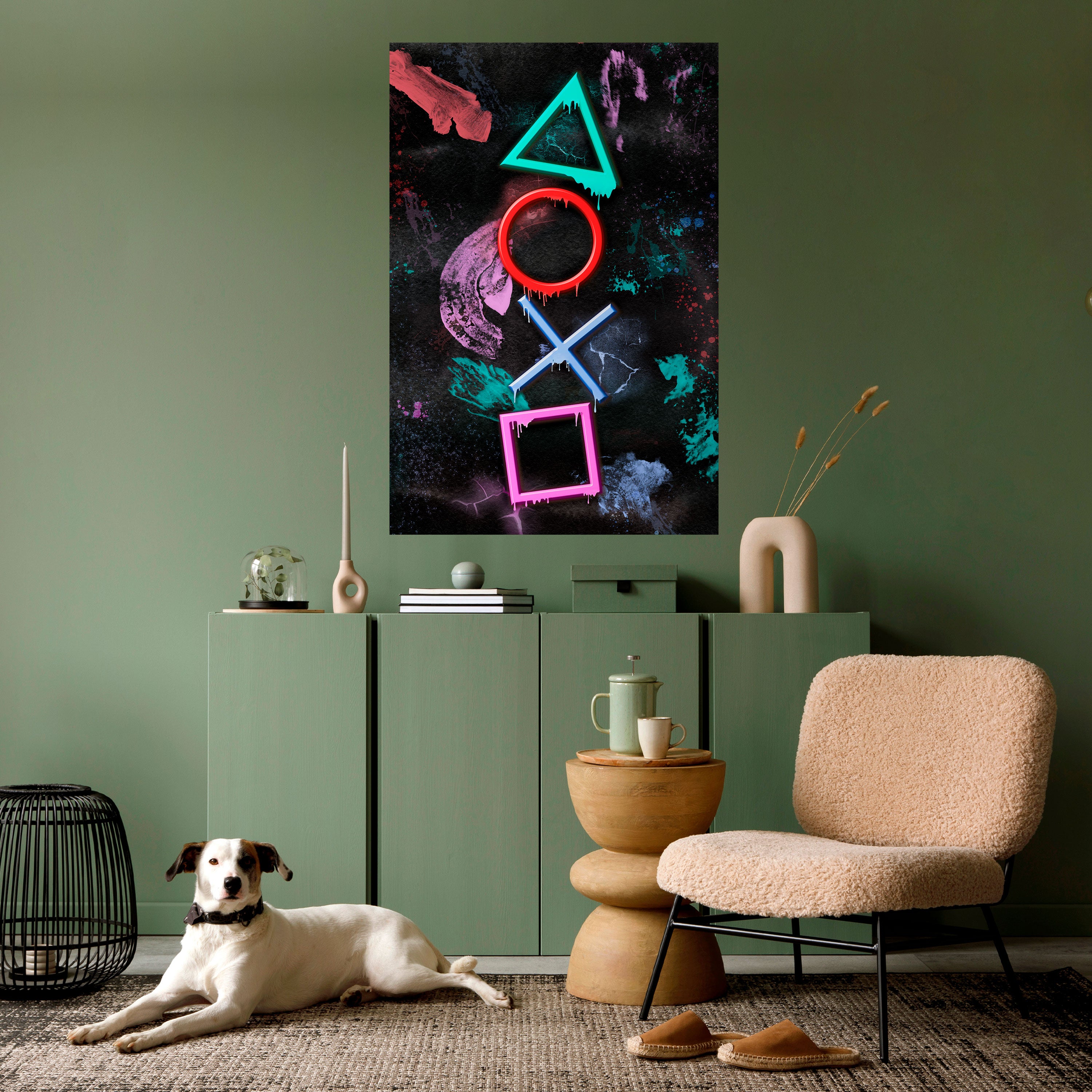 UPRISING NEON ICONS Peel and Stick Vertical Poster