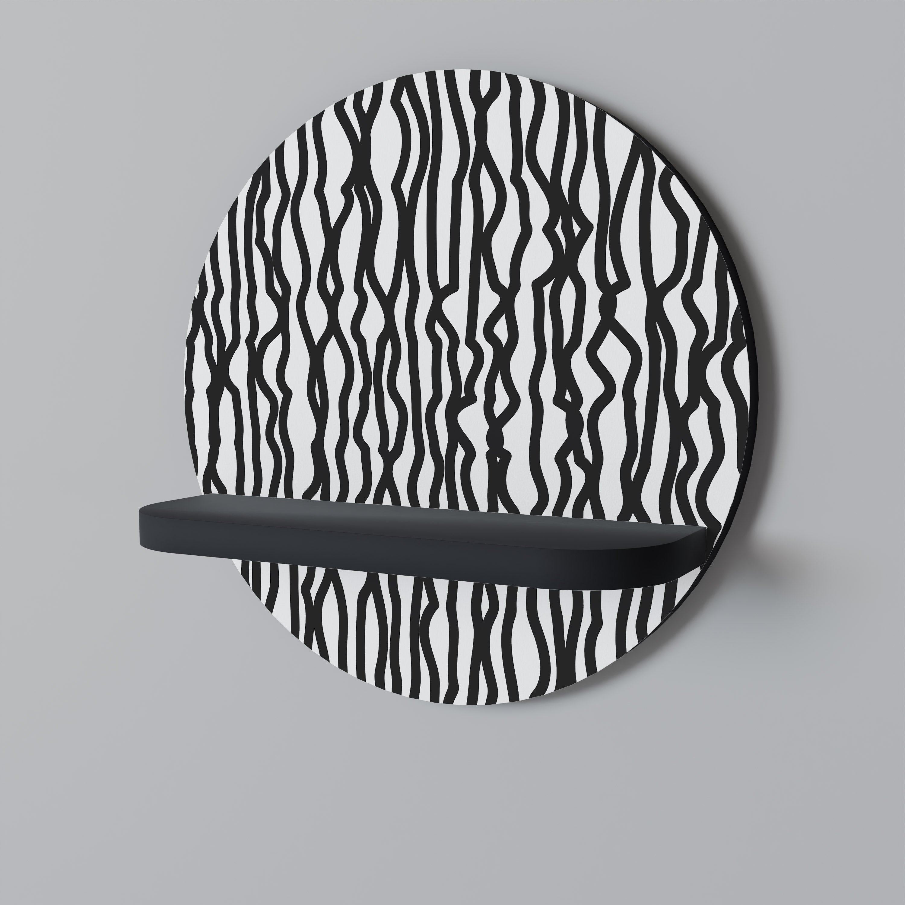 Estantería de arte redonda LUNA LINES con acabado negro