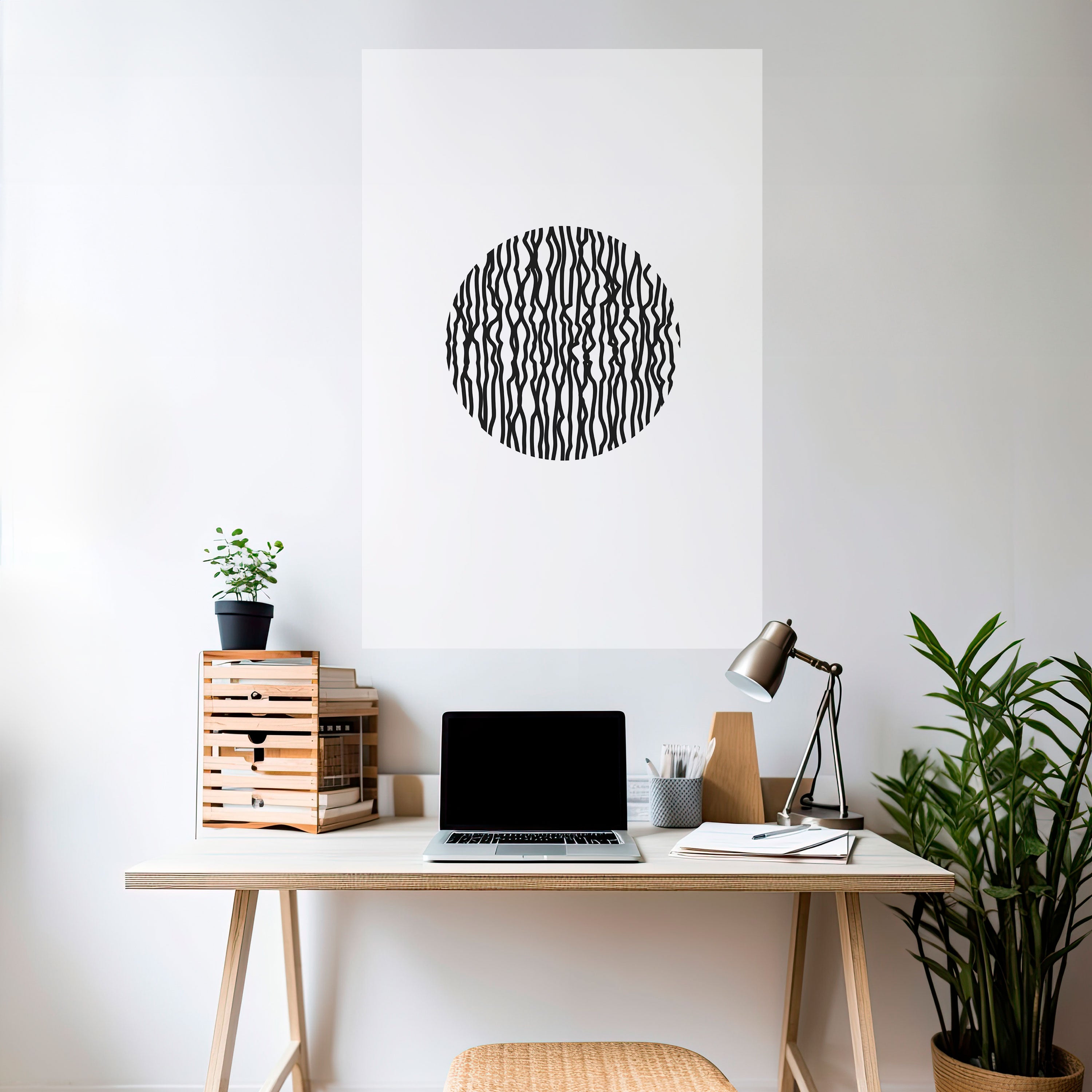 LUNA LINES Peel and Stick Vertical Poster