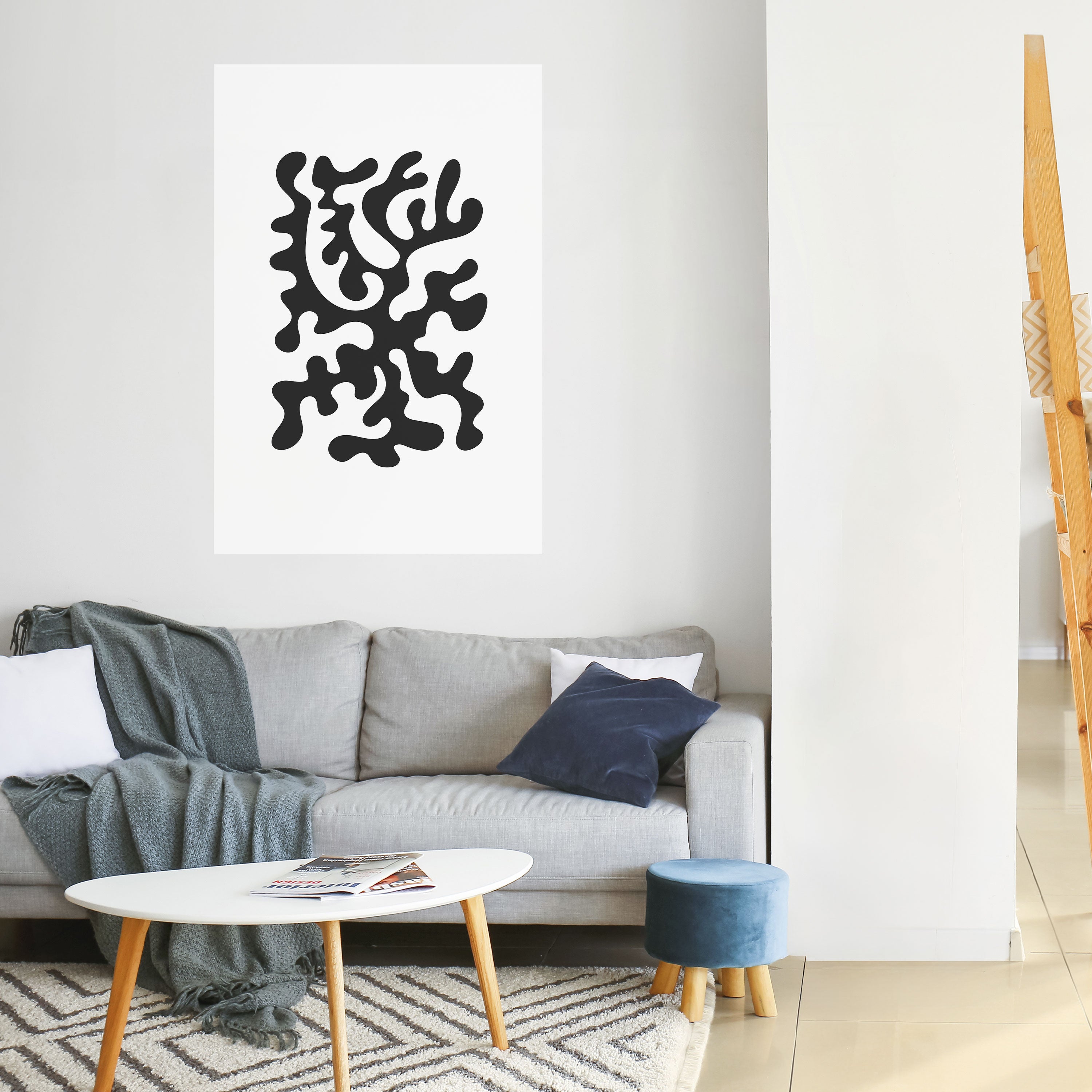 CHARCOAL CASCADE Peel and Stick Vertical Poster