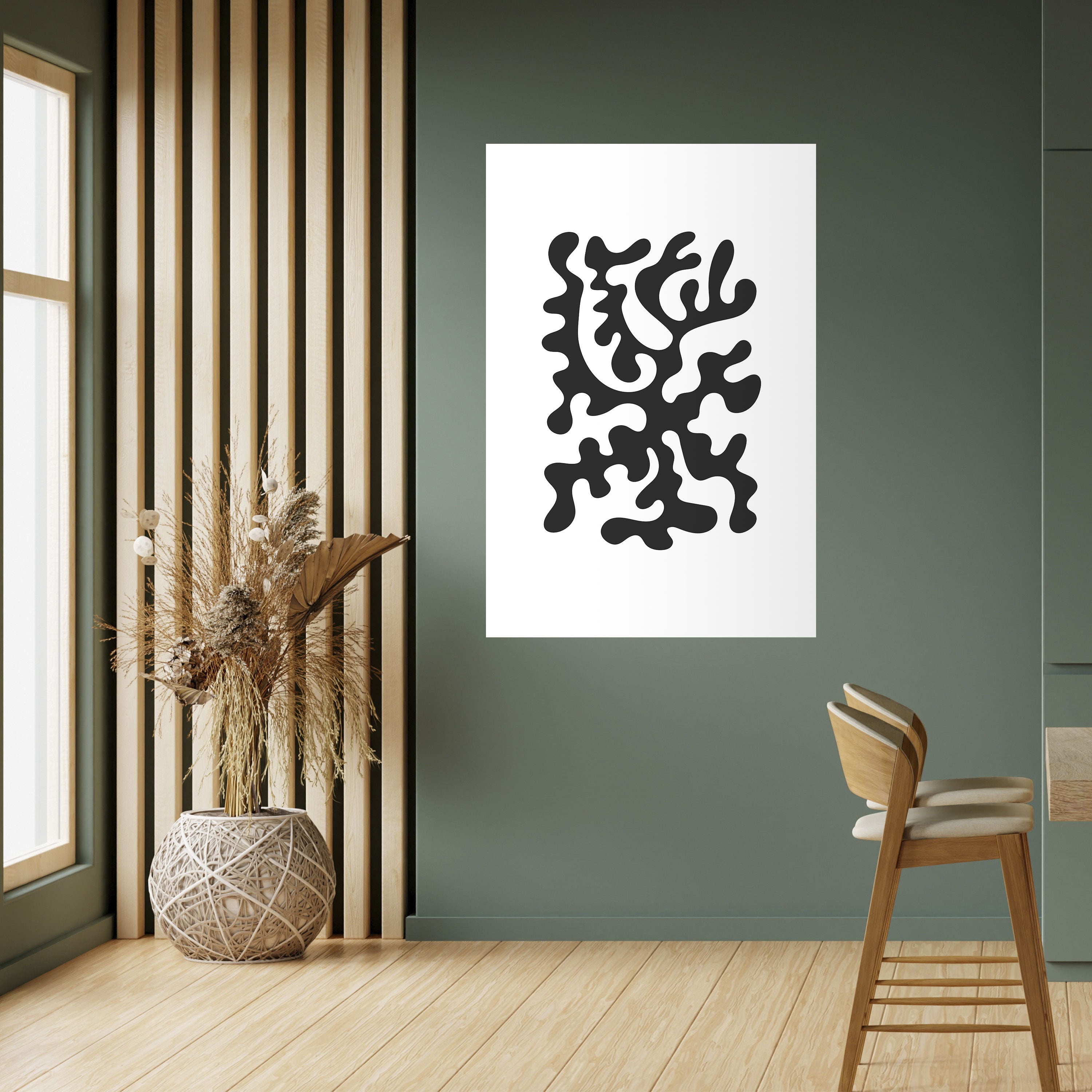 CHARCOAL CASCADE Peel and Stick Vertical Poster