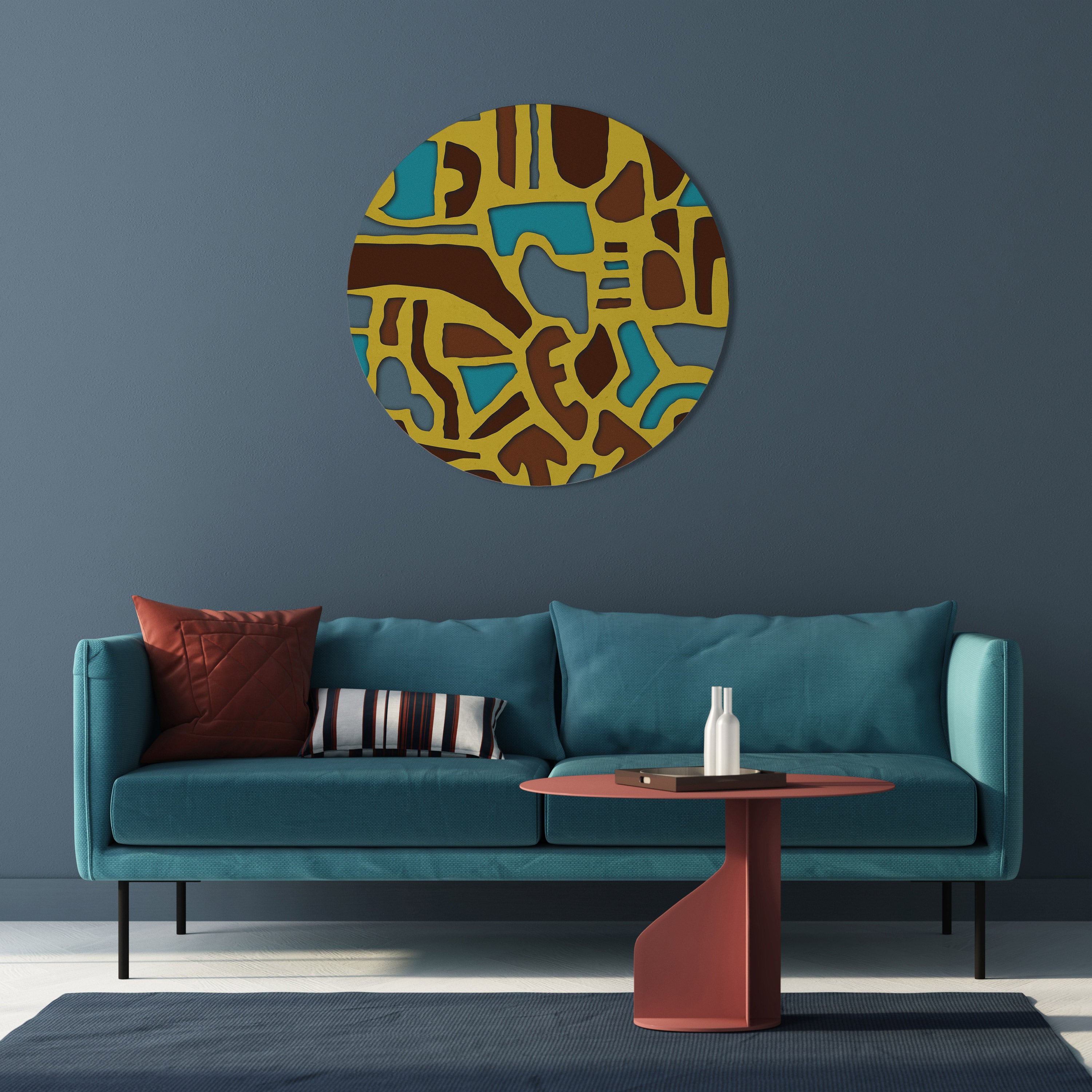 ASSYMETRICAL HARMONY Round Wall Art