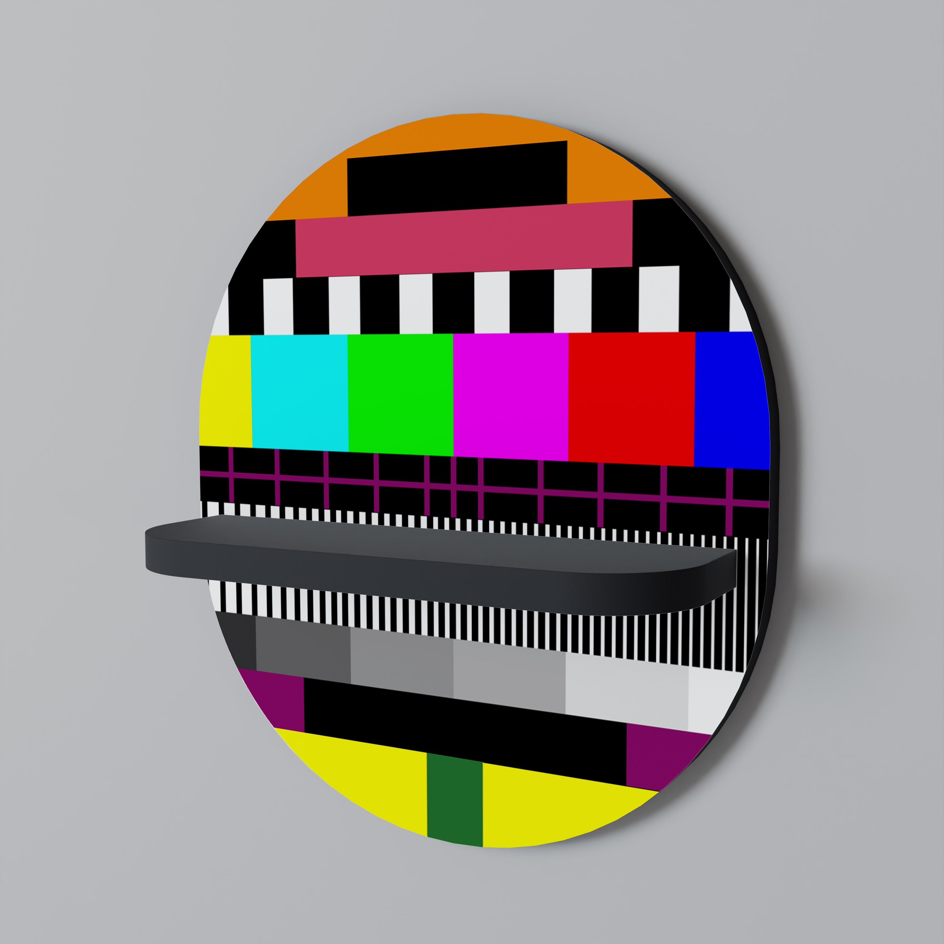 Estantería de arte ovalada PHILIPS PATTERN con acabado negro