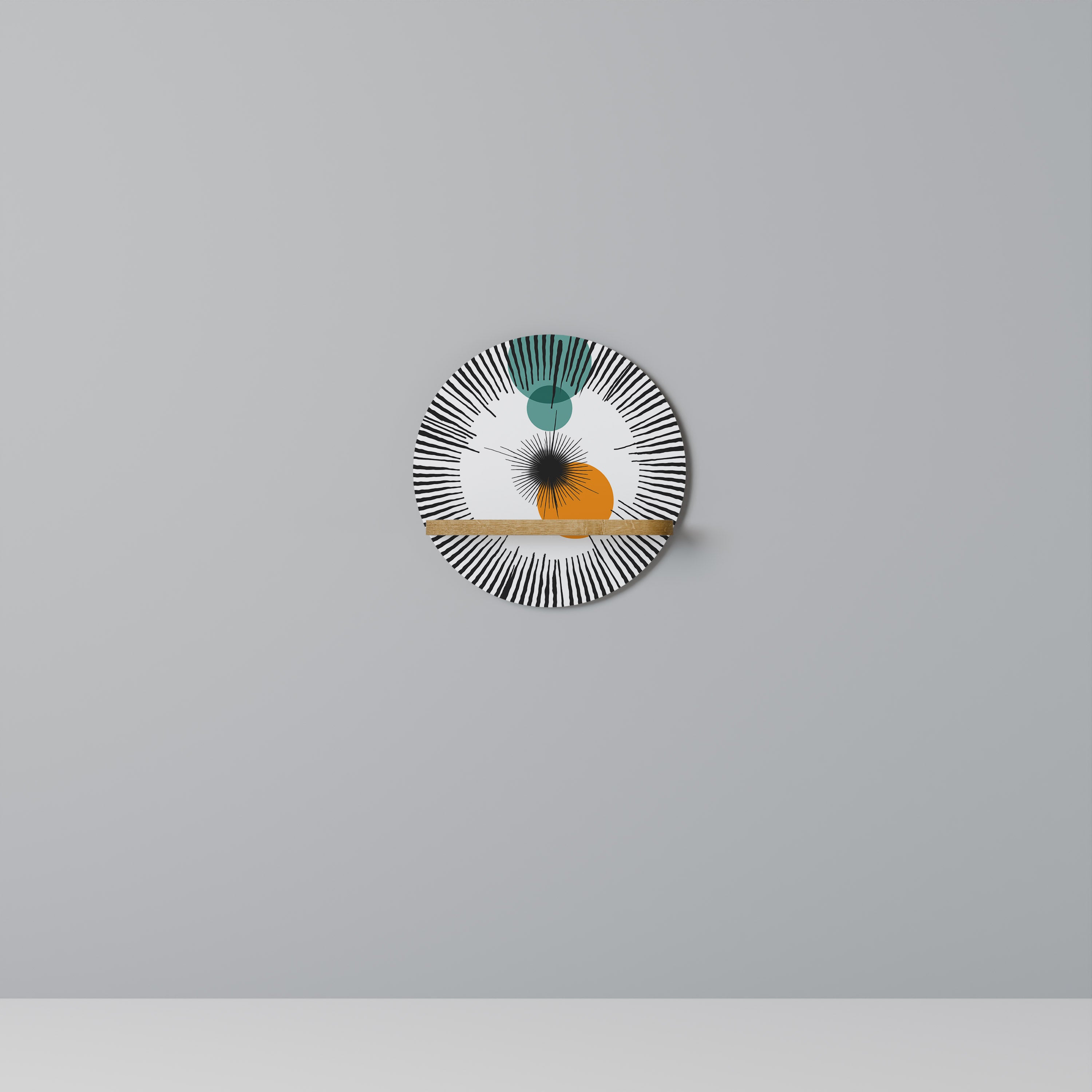 Estantería de arte redonda CHROMALINE CREATION con efecto roble