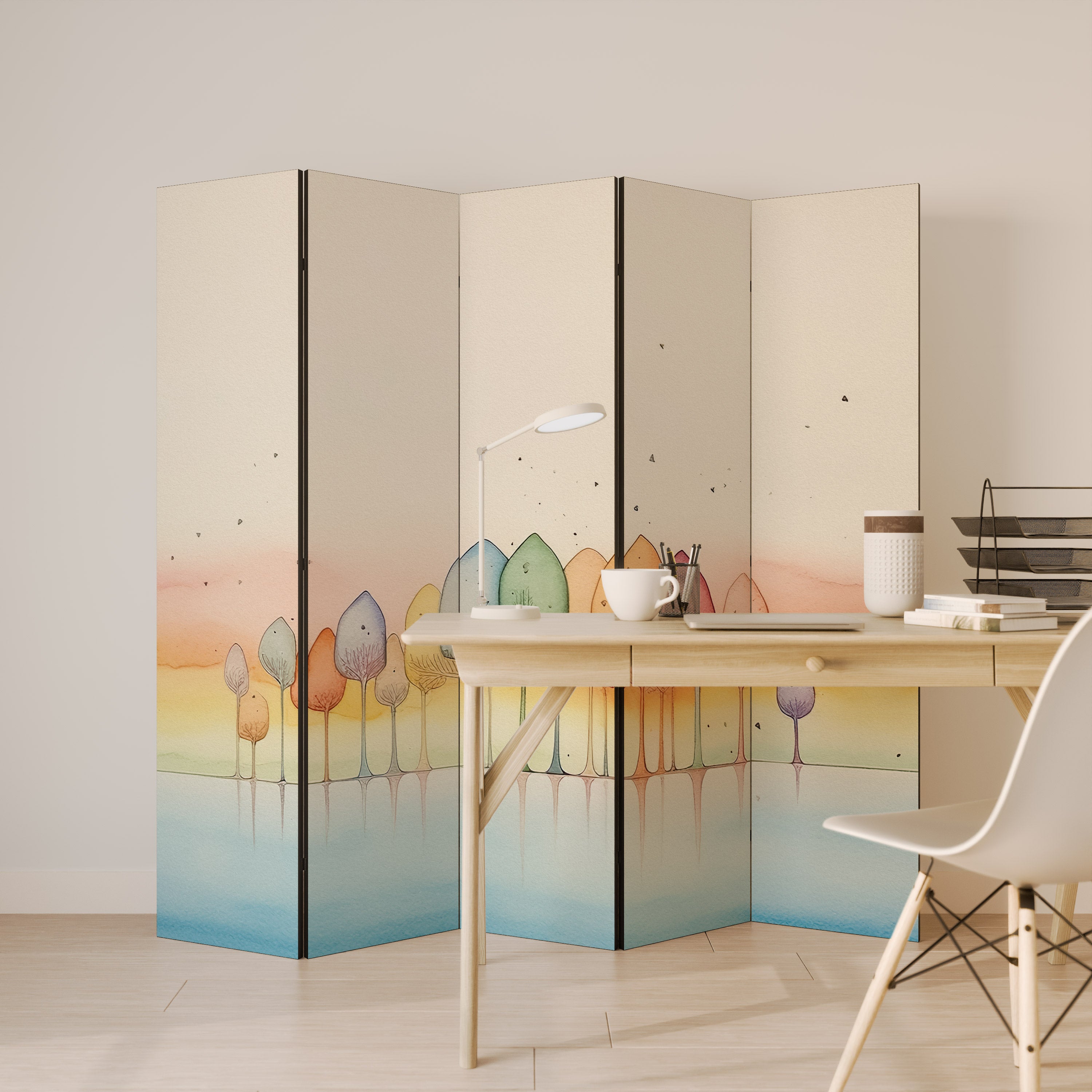 COLORFUL OASIS Decorative 5-Panel Room Divider
