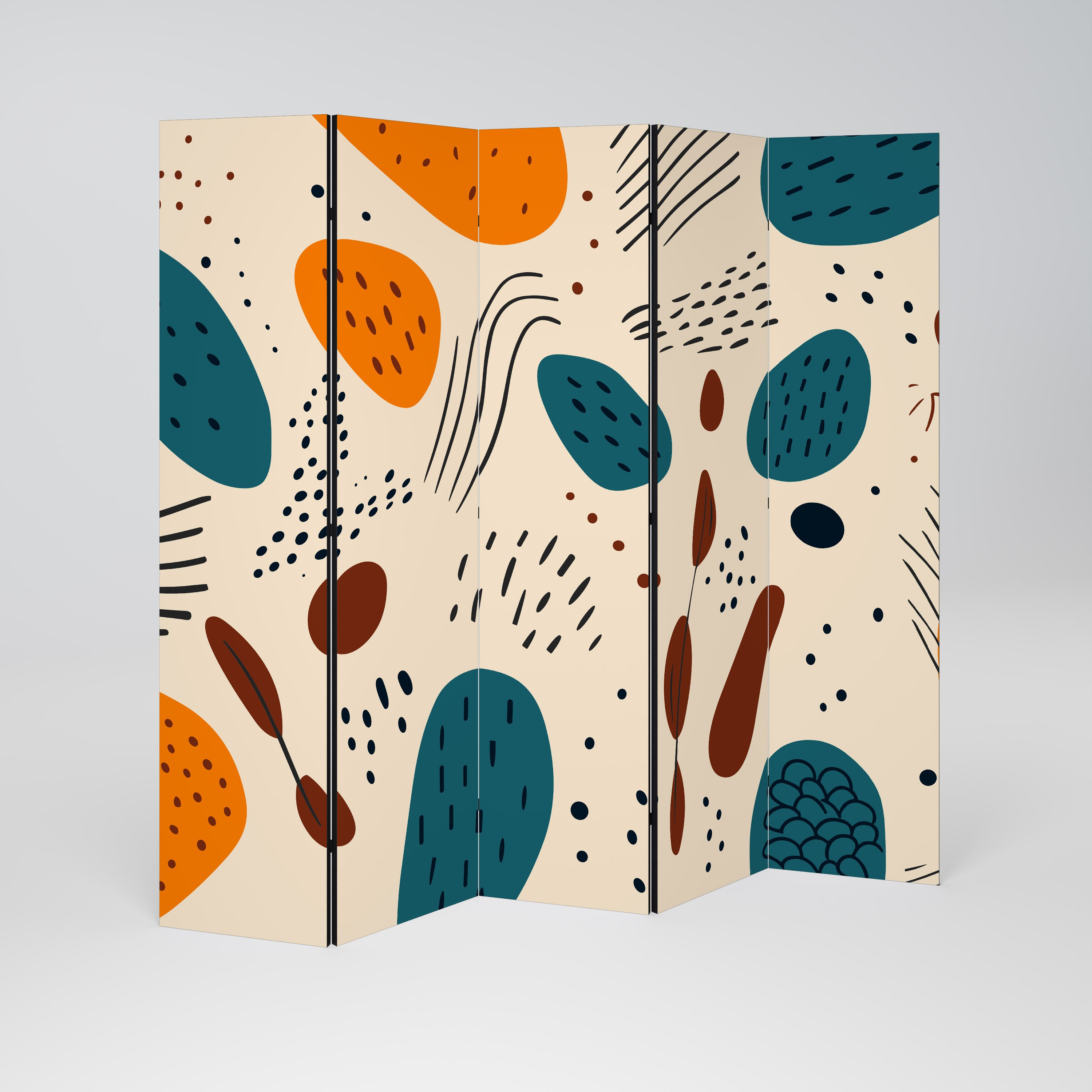Biombo decorativo de 5 paneles VIBRANT FRENZY