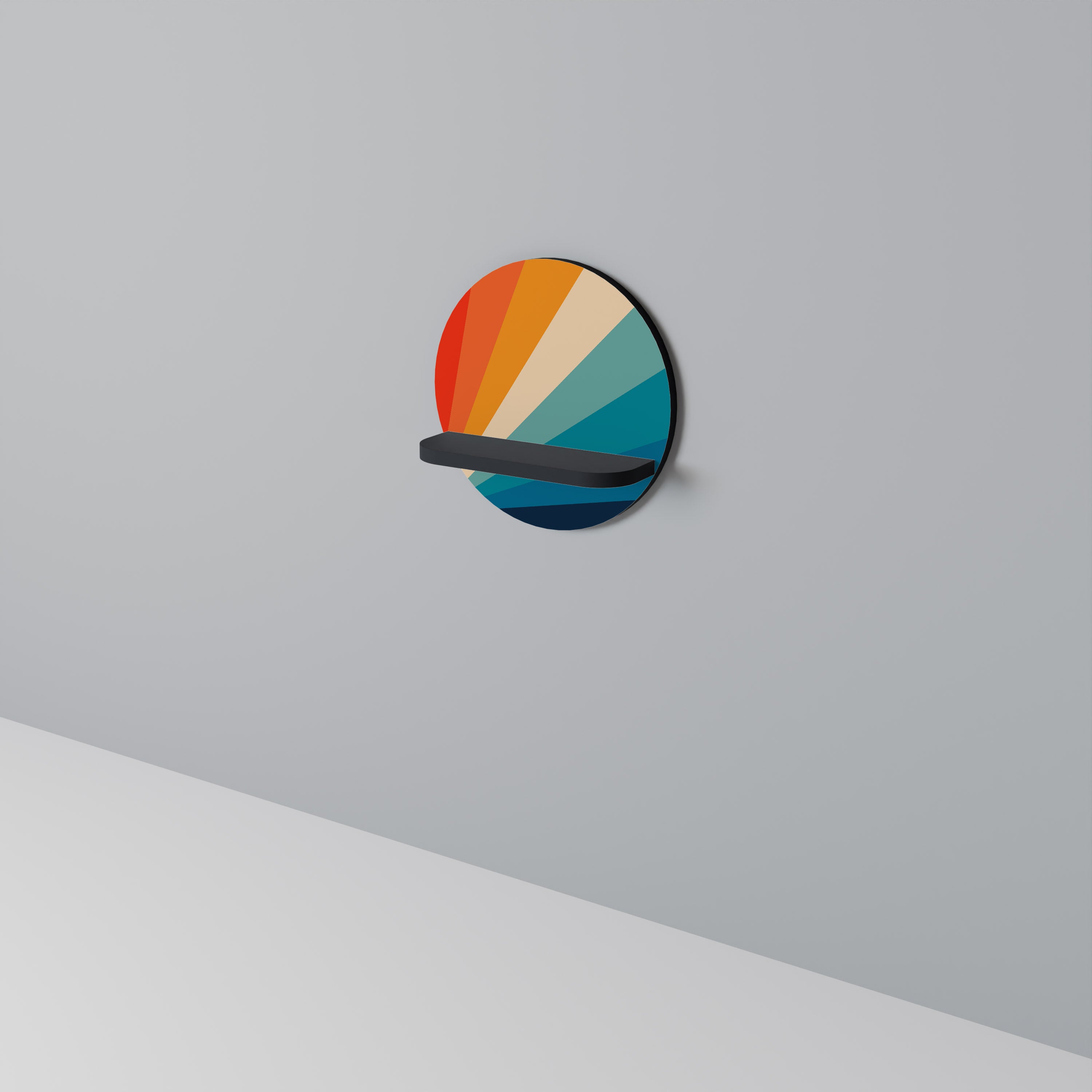 Estantería de arte redonda PRISM CONCUSSION con acabado negro