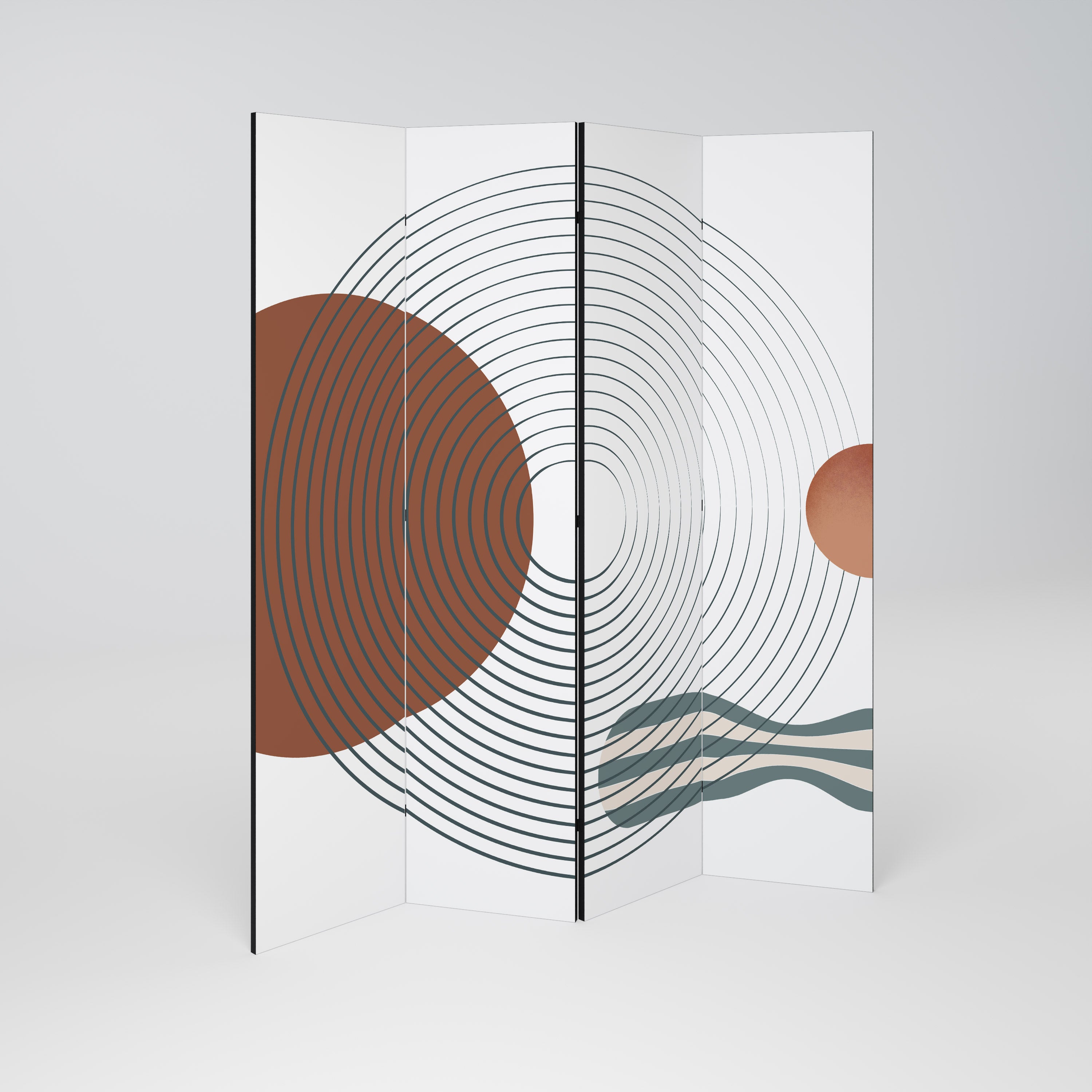 QUIET SNAPSHOT Decorative 4-Panel Room Divider