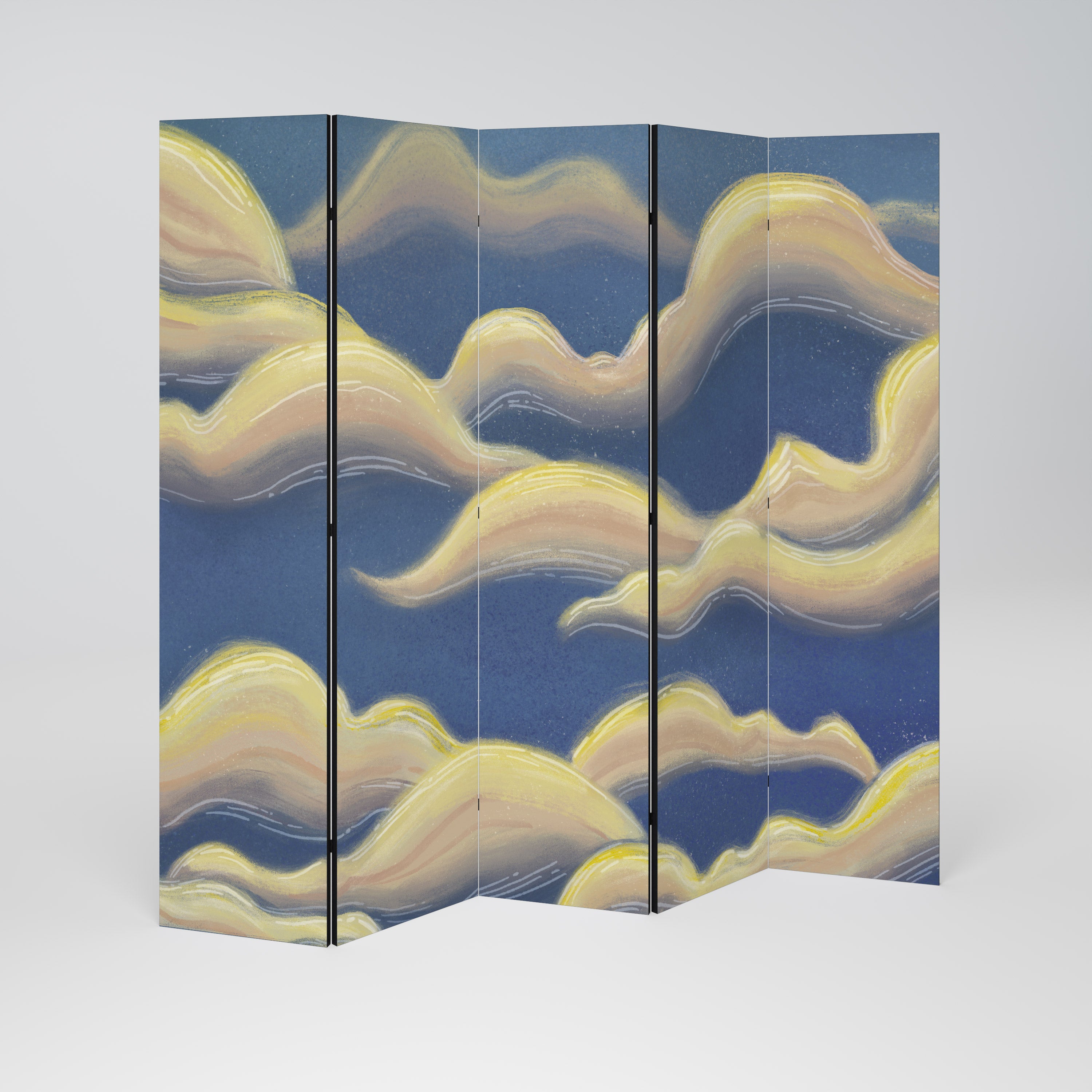 CLOUD RUFFLE Decorative 5-Panel Room Divider