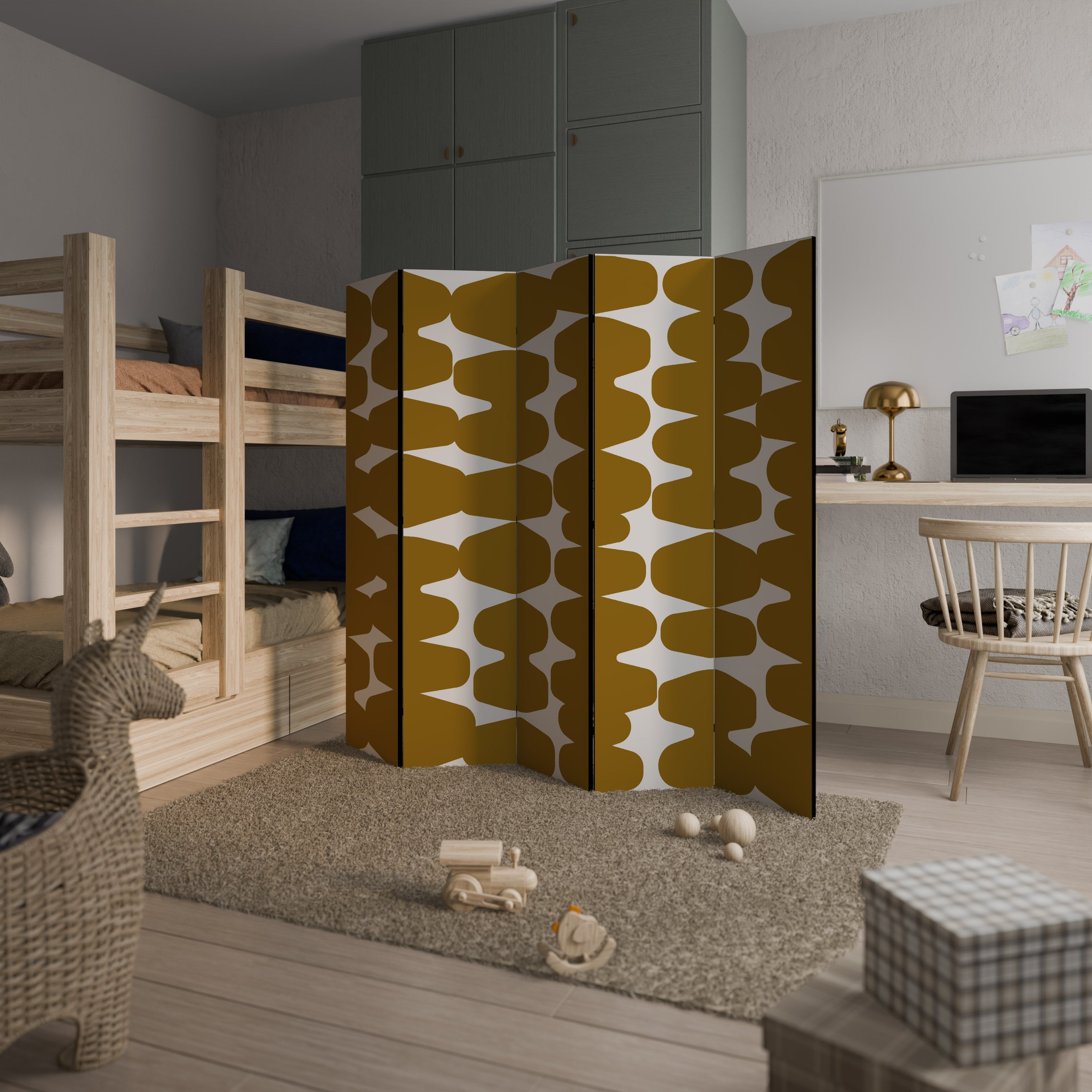 MOLTEN ECHOES Decorative 5-Panel Room Divider