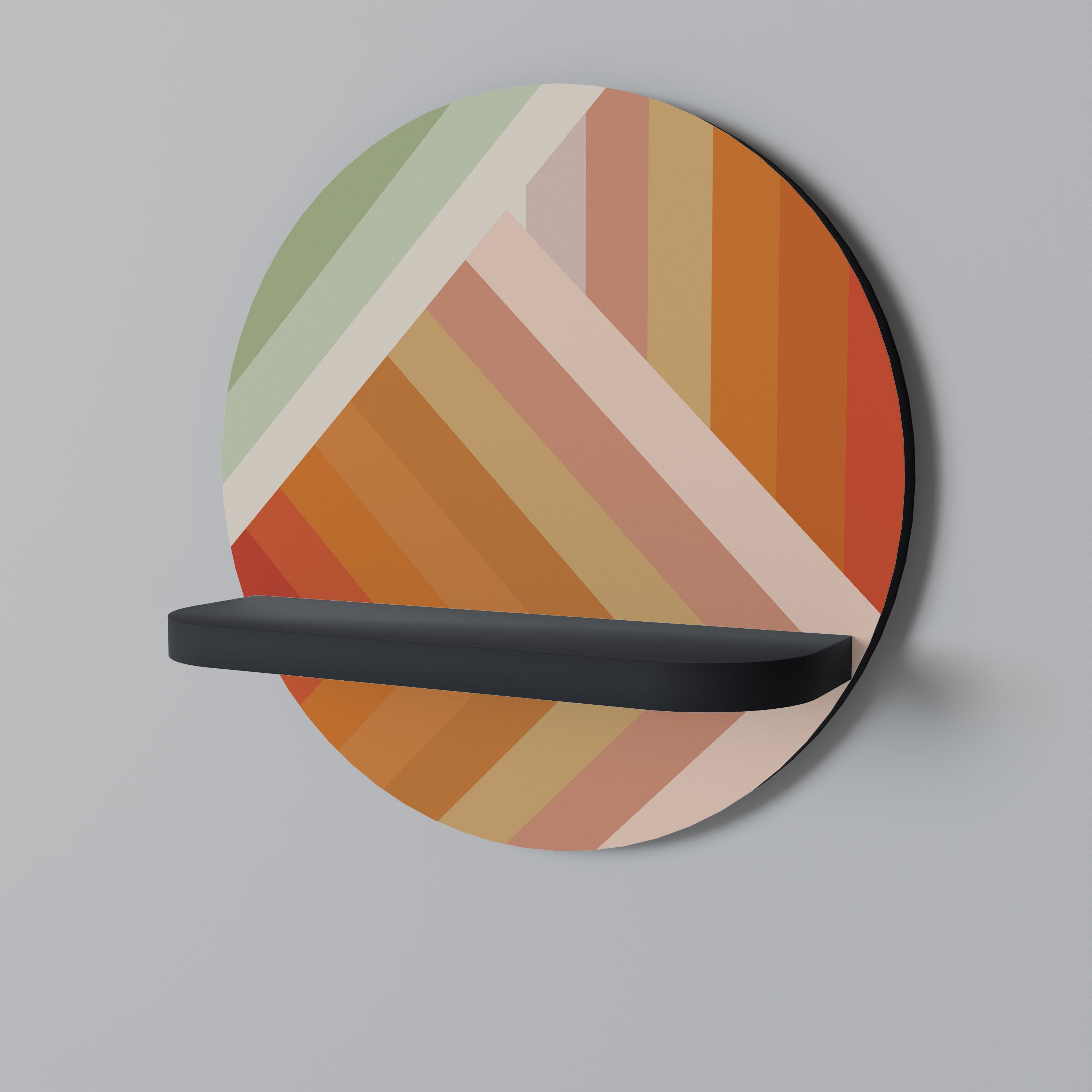 Estantería de arte redonda con acabado negro de GRADIENT PICKS