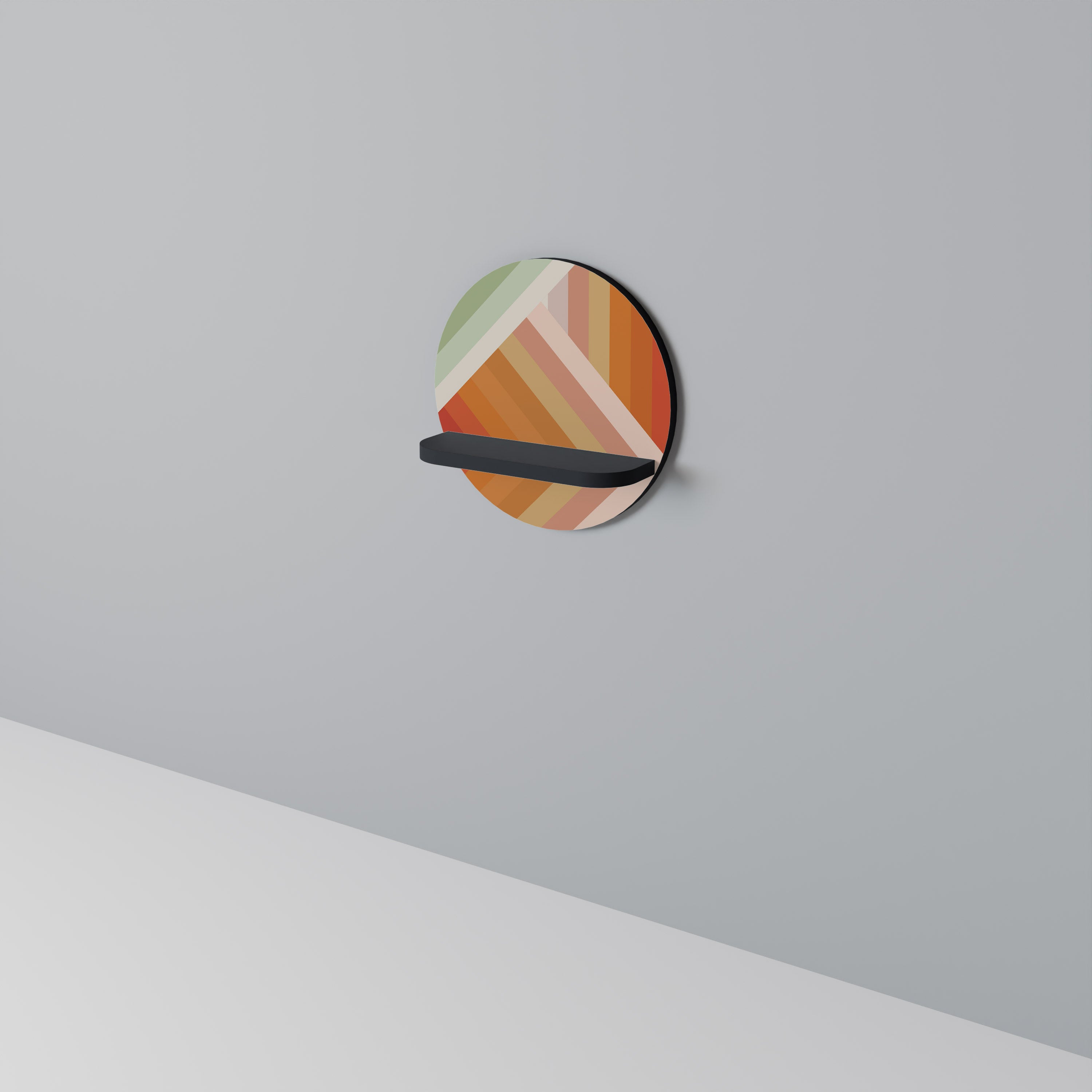 Estantería de arte redonda con acabado negro de GRADIENT PICKS