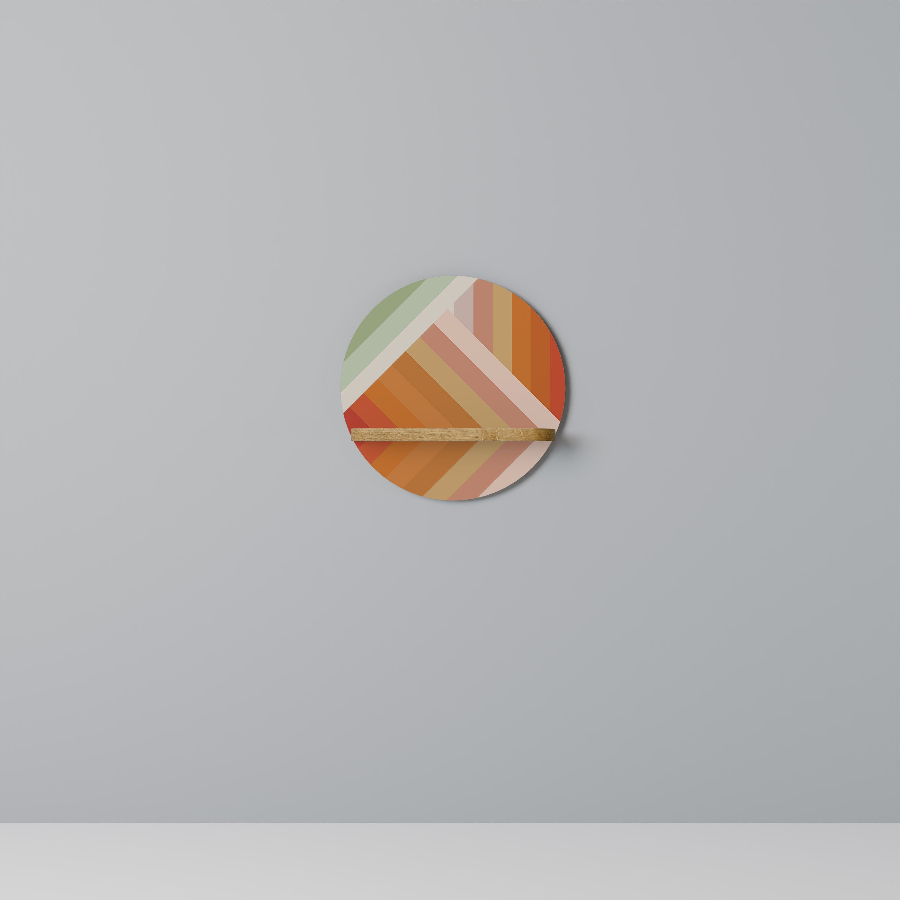 Estantería de arte redonda con efecto roble de GRADIENT PICKS