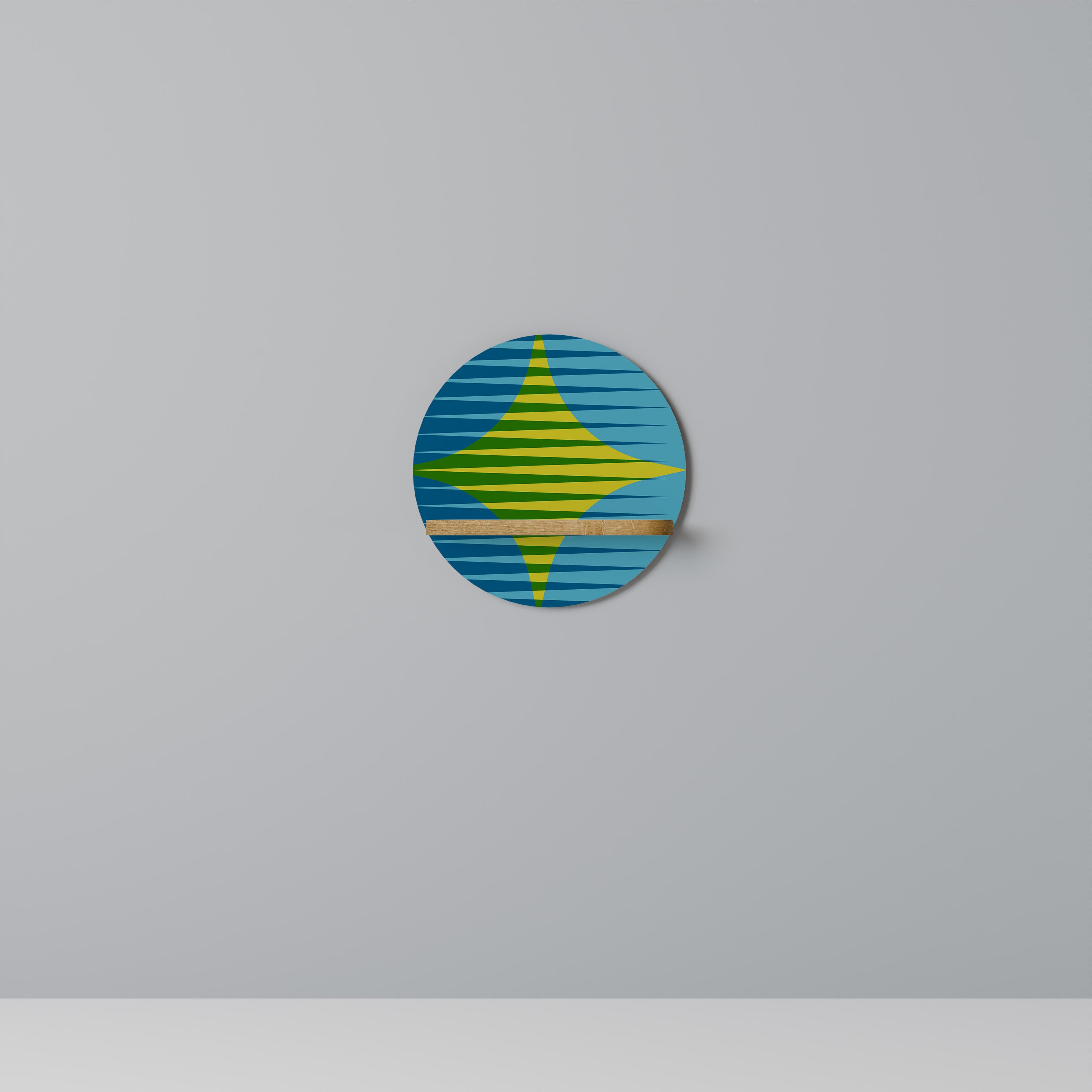 Estantería de arte redonda con efecto roble de PERFECTION PICKS