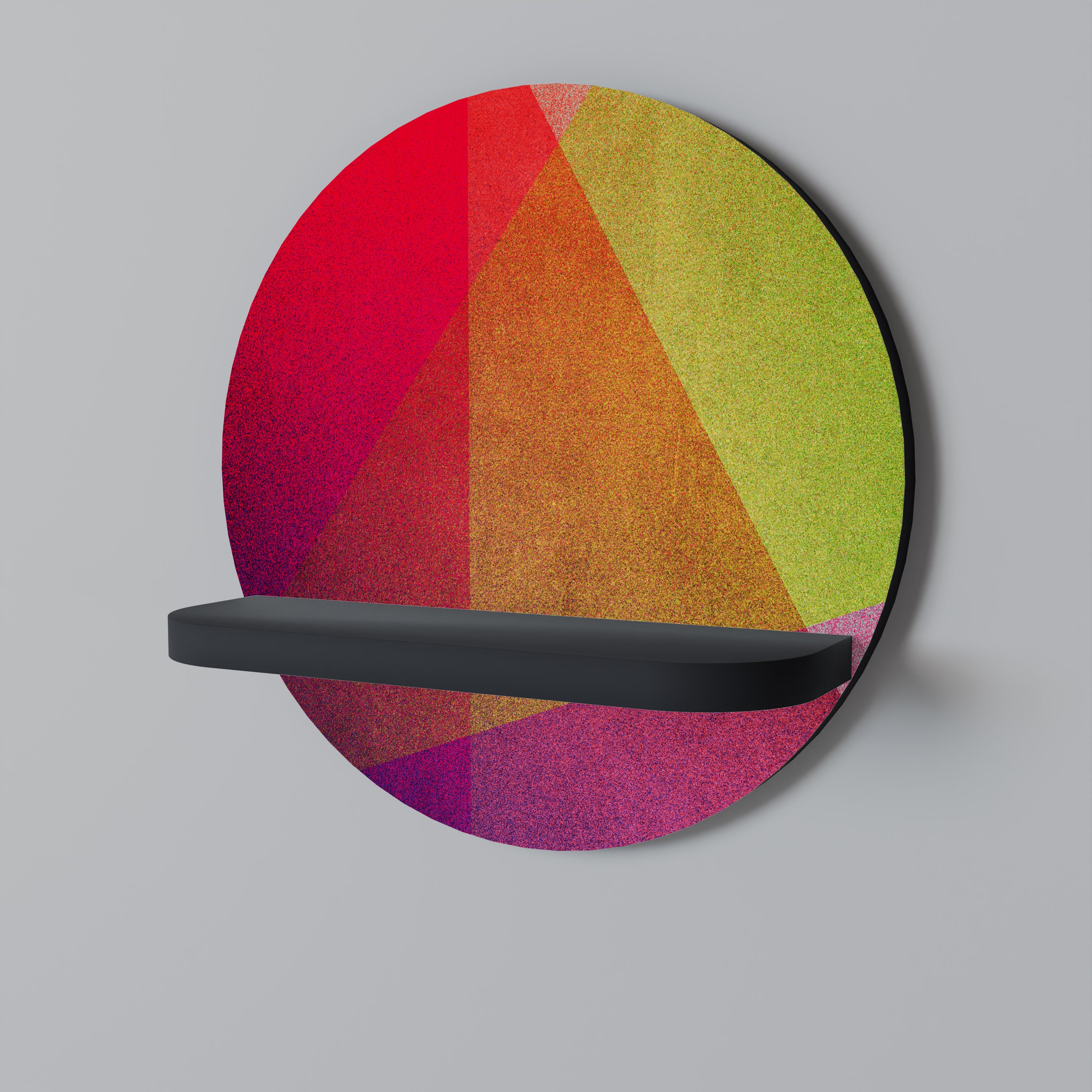 Estantería de arte redonda VIVID GEOMETRY con acabado negro