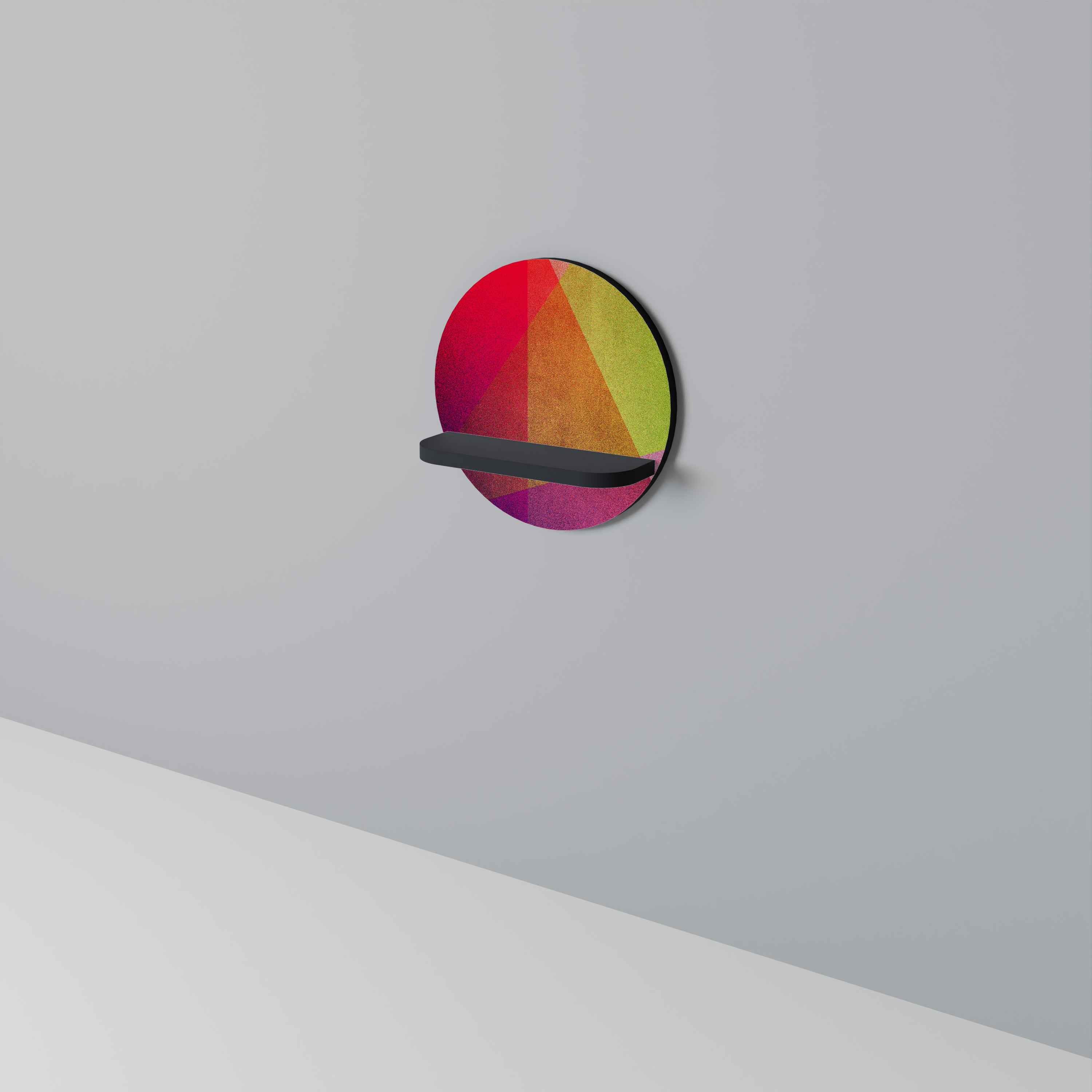 Estantería de arte redonda VIVID GEOMETRY con acabado negro