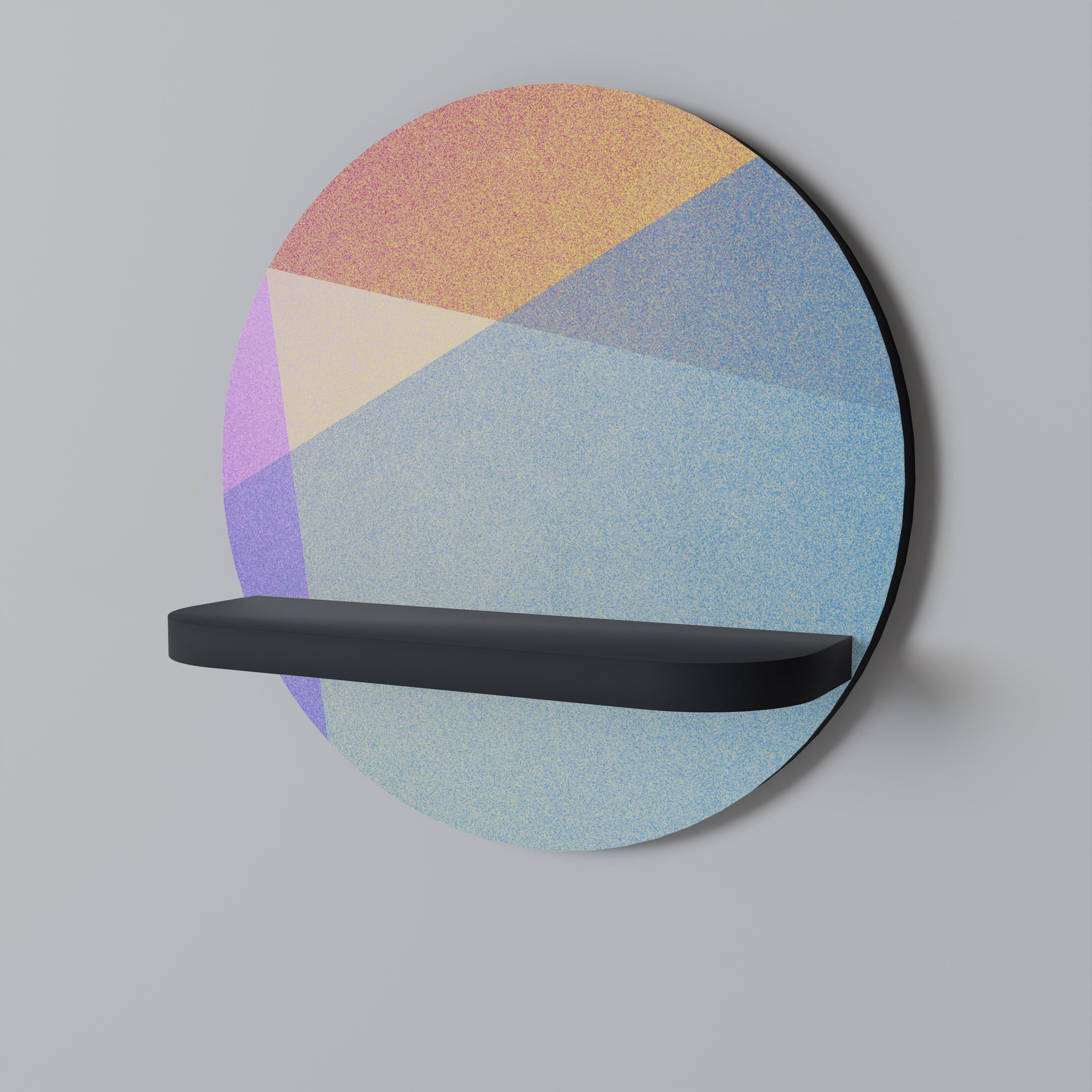 Estantería de arte redonda BRIGHT GEOMETRY con acabado negro
