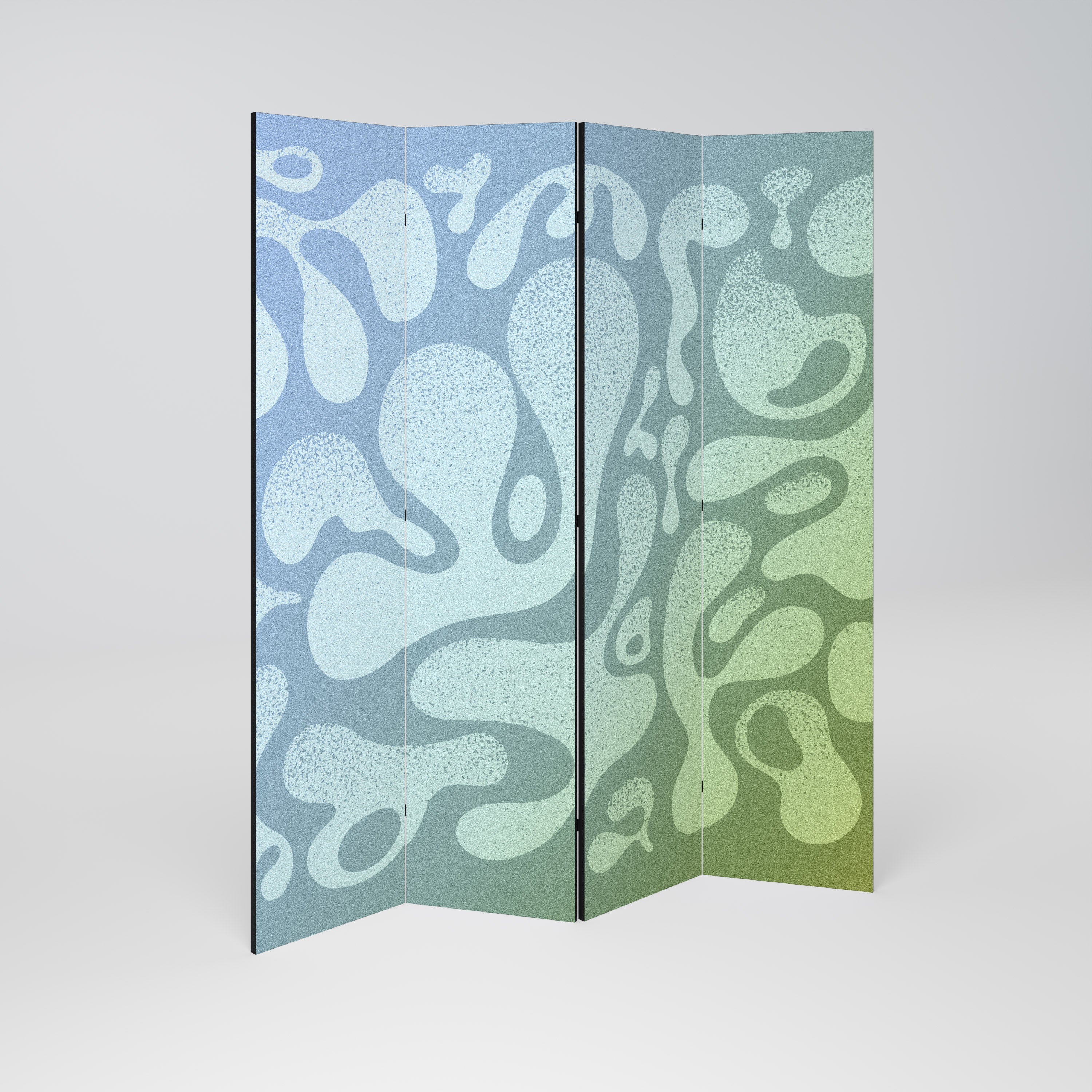 IRREGULAR BLUE Decorative 4-Panel Room Divider