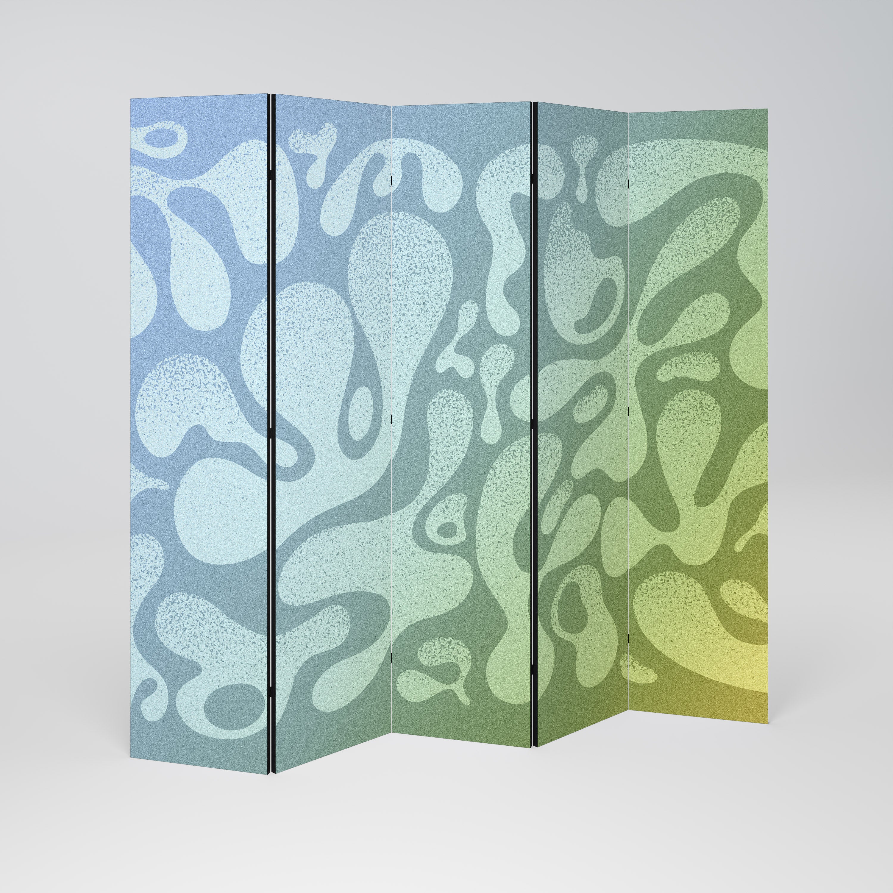 IRREGULAR BLUE Decorative 5-Panel Room Divider