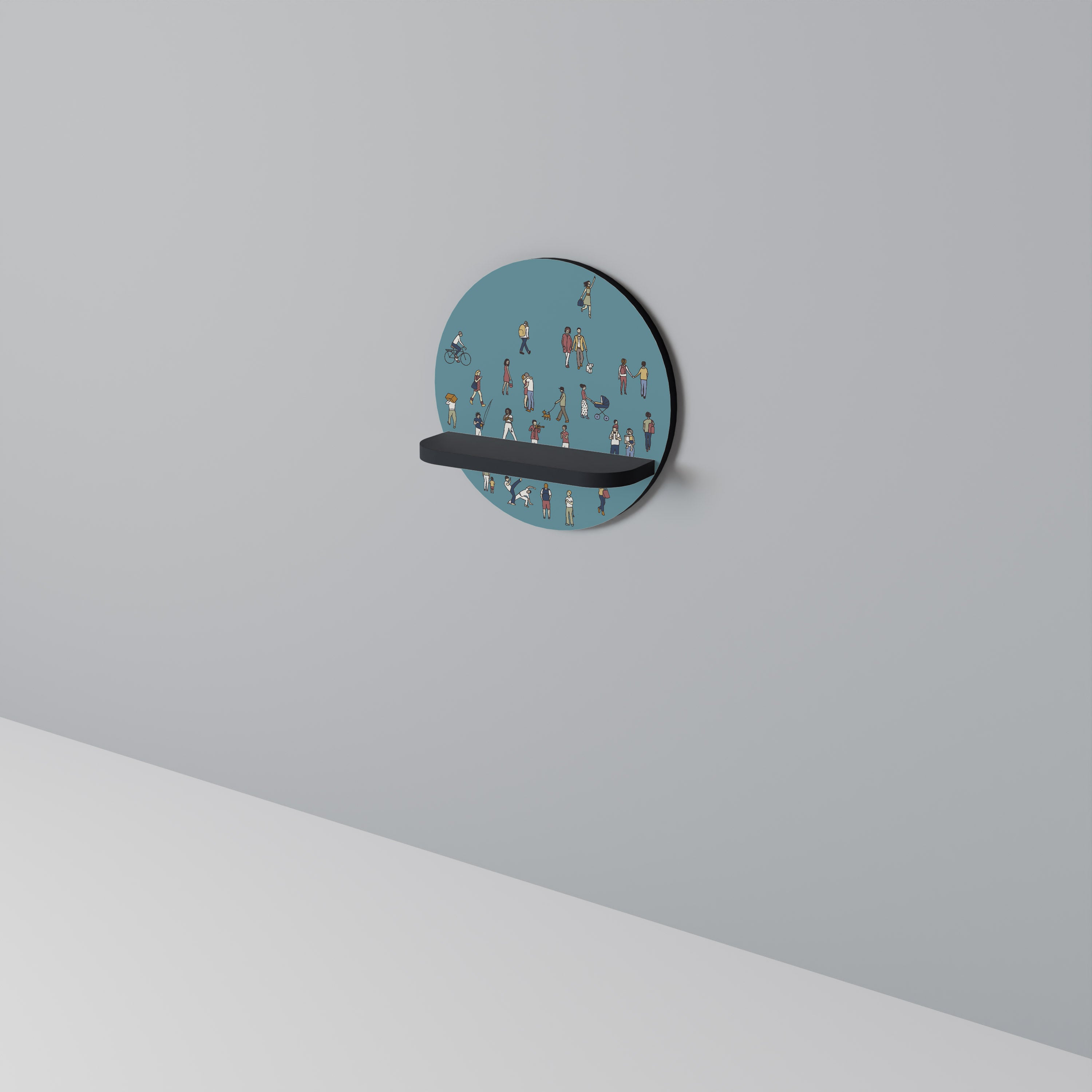 Estantería de arte redonda COLLECTIVE STREAM con acabado negro
