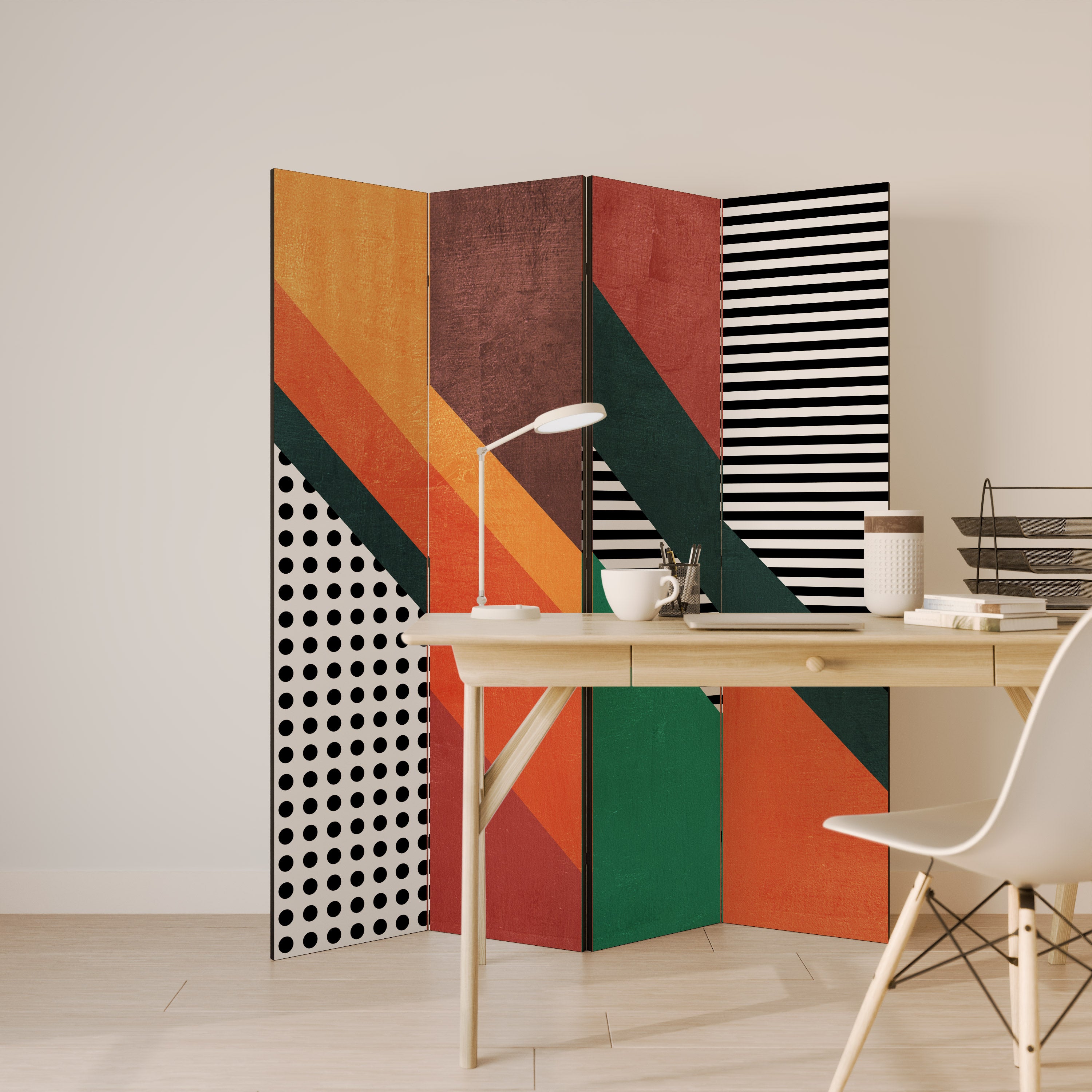 MAKESHIFT ARTISTRY Decorative 4-Panel Room Divider