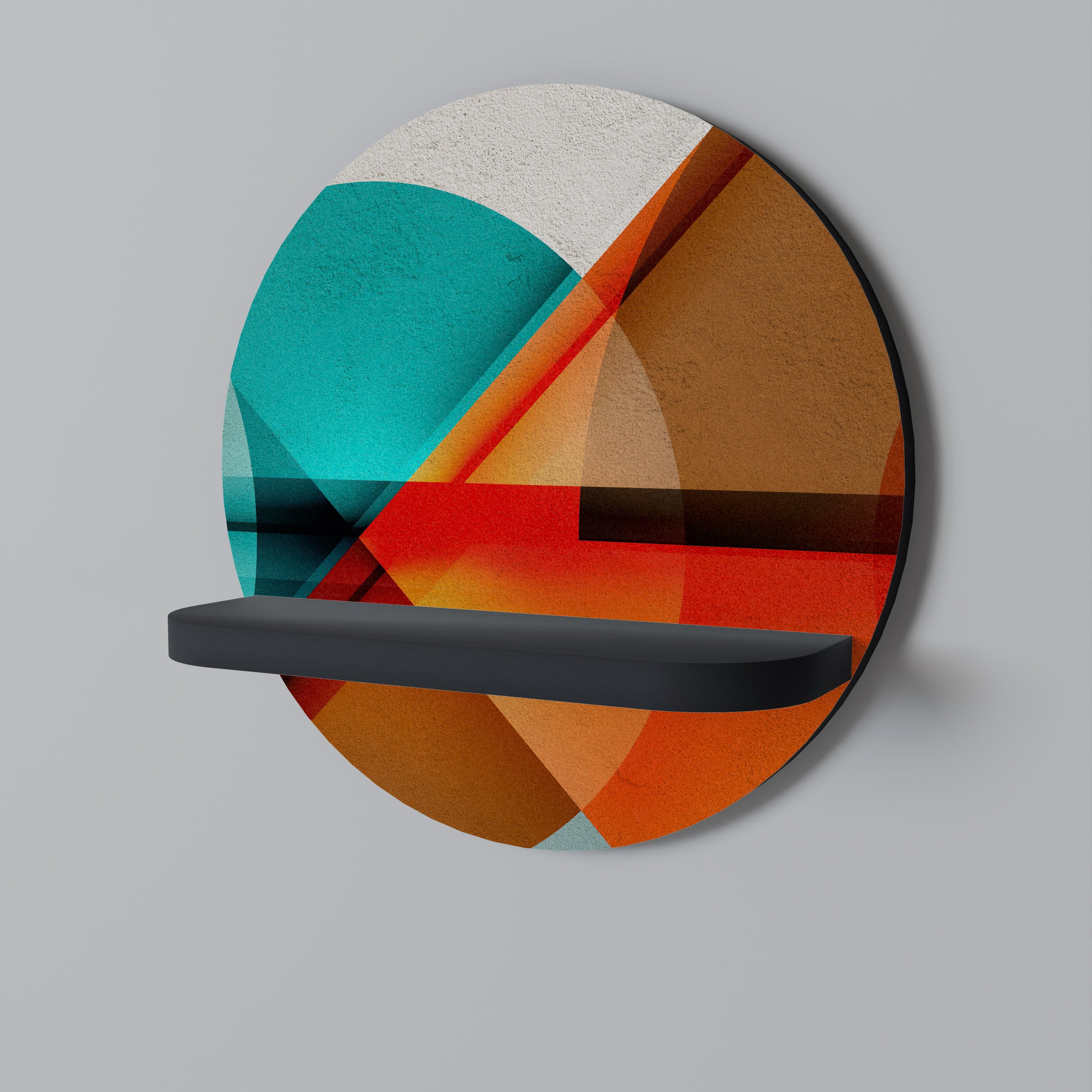 Estantería de arte redonda CIRCULAR RHAPSODY con acabado negro