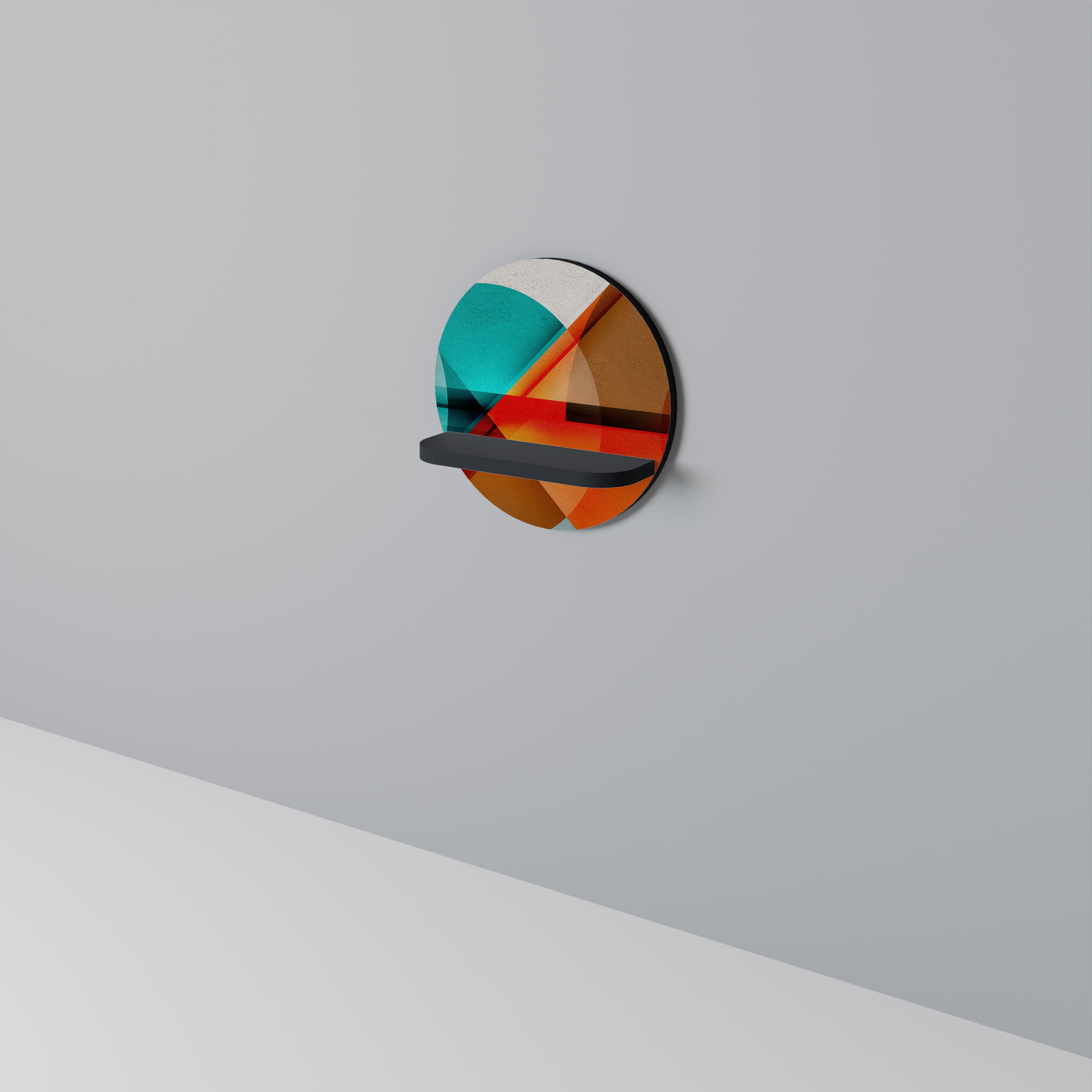 Estantería de arte redonda CIRCULAR RHAPSODY con acabado negro