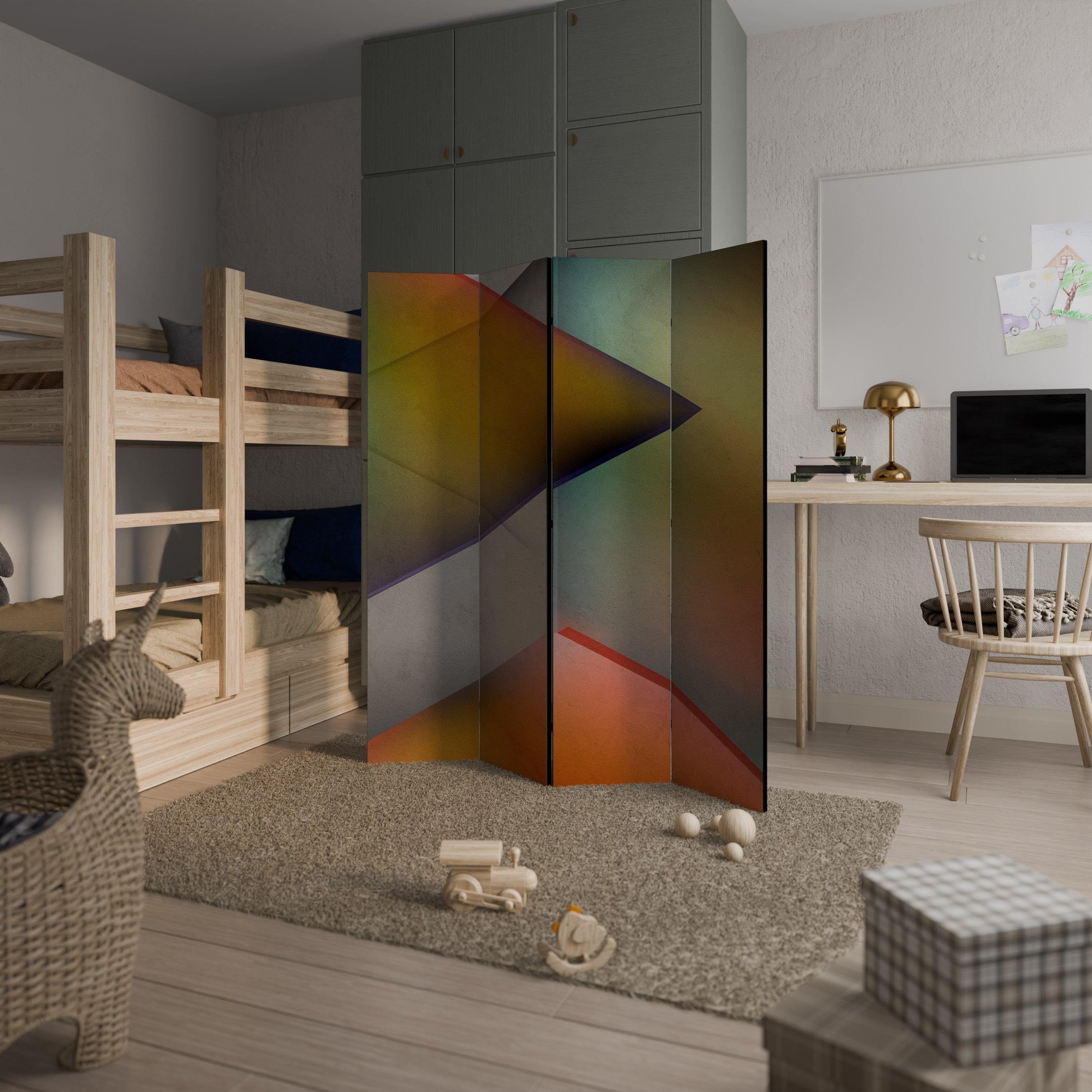 PIERCING SHARPNESS Decorative 4-Panel Room Divider