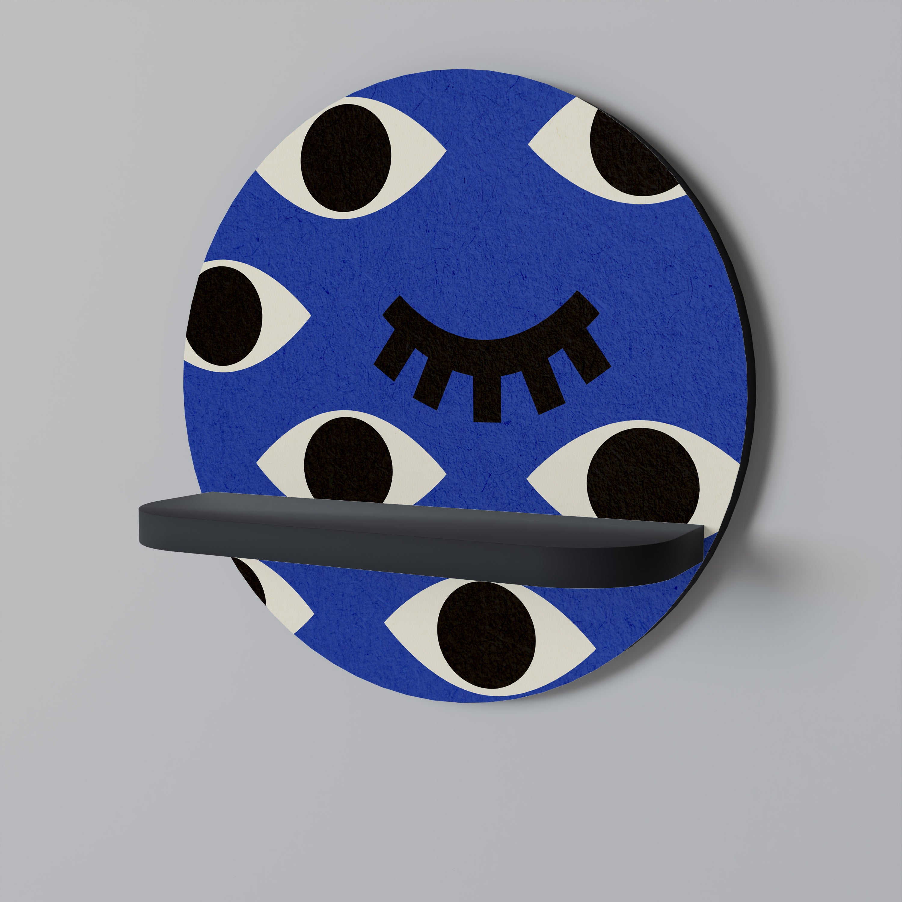 Estantería de arte redonda GEOMETRIC EYES con acabado negro