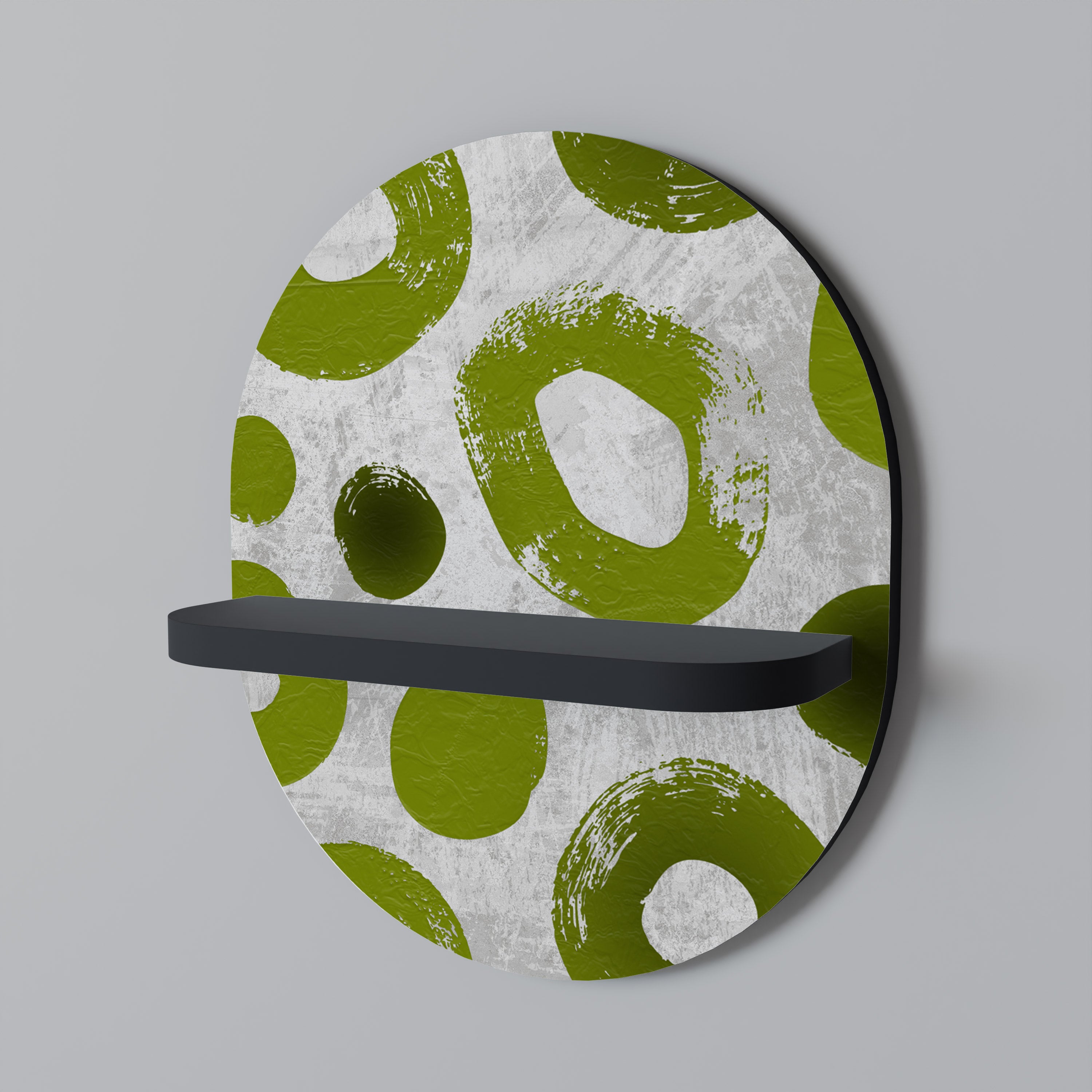 Estantería de arte ovalada GREEN RHAPSODY con acabado negro