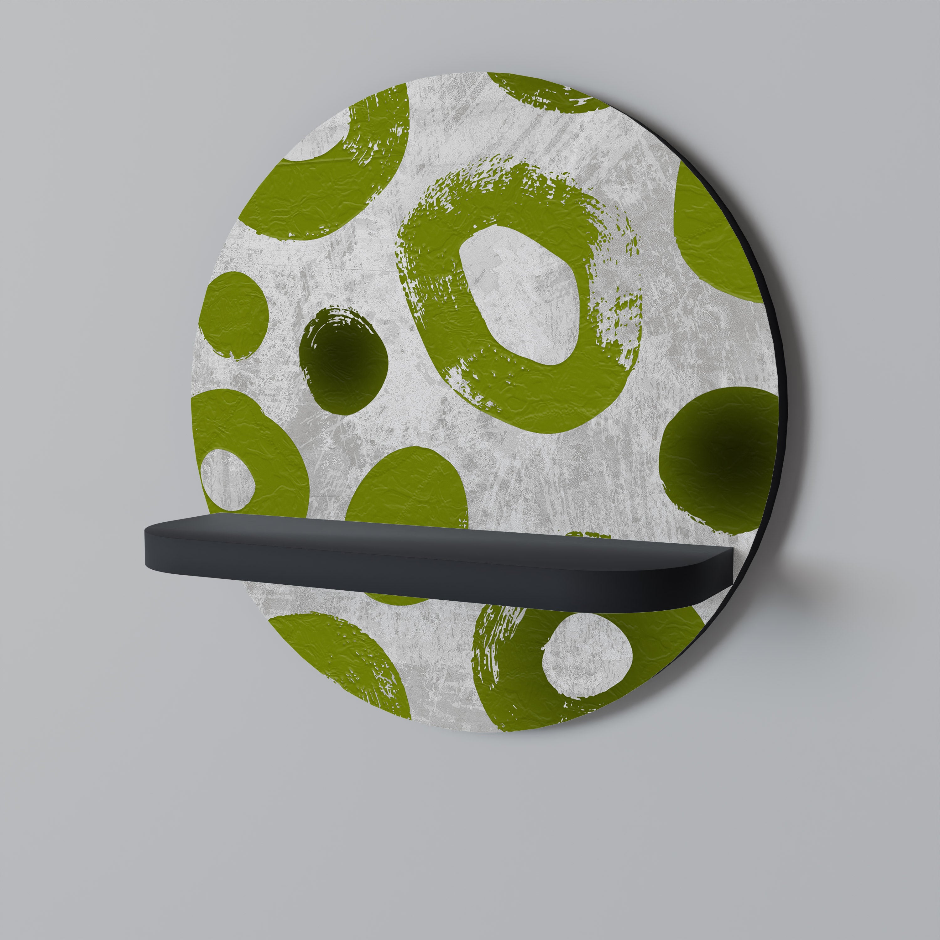 Estantería de arte redonda GREEN RHAPSODY con acabado negro