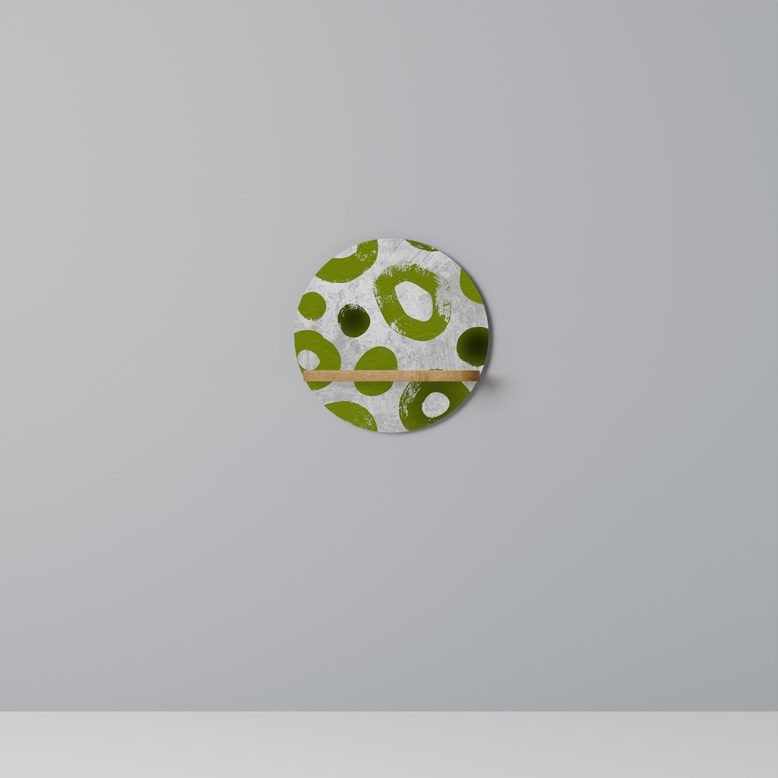 Estantería de arte redonda GREEN RHAPSODY con efecto roble