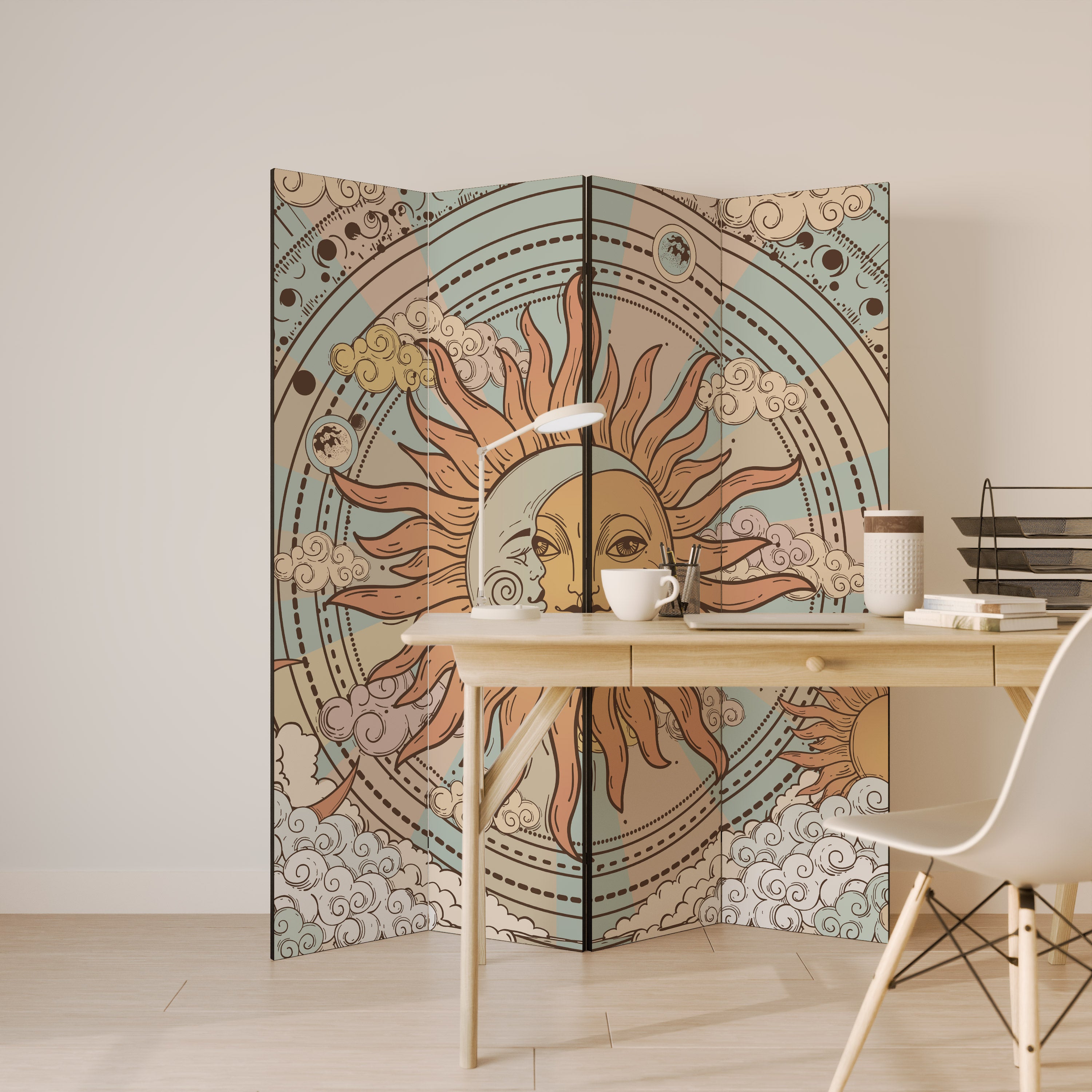 MYSTICAL STRUCTURE Decorative 4-Panel Room Divider