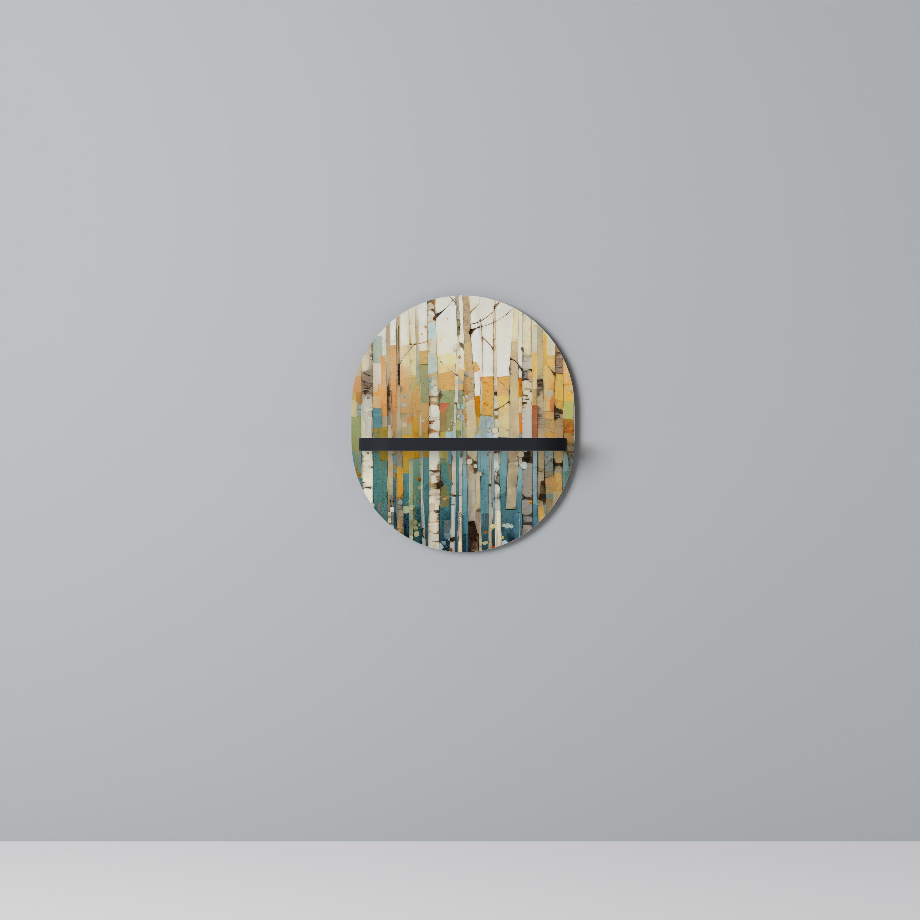 Estantería de arte ovalada BIRCH KALEIDOSCOPE con acabado negro