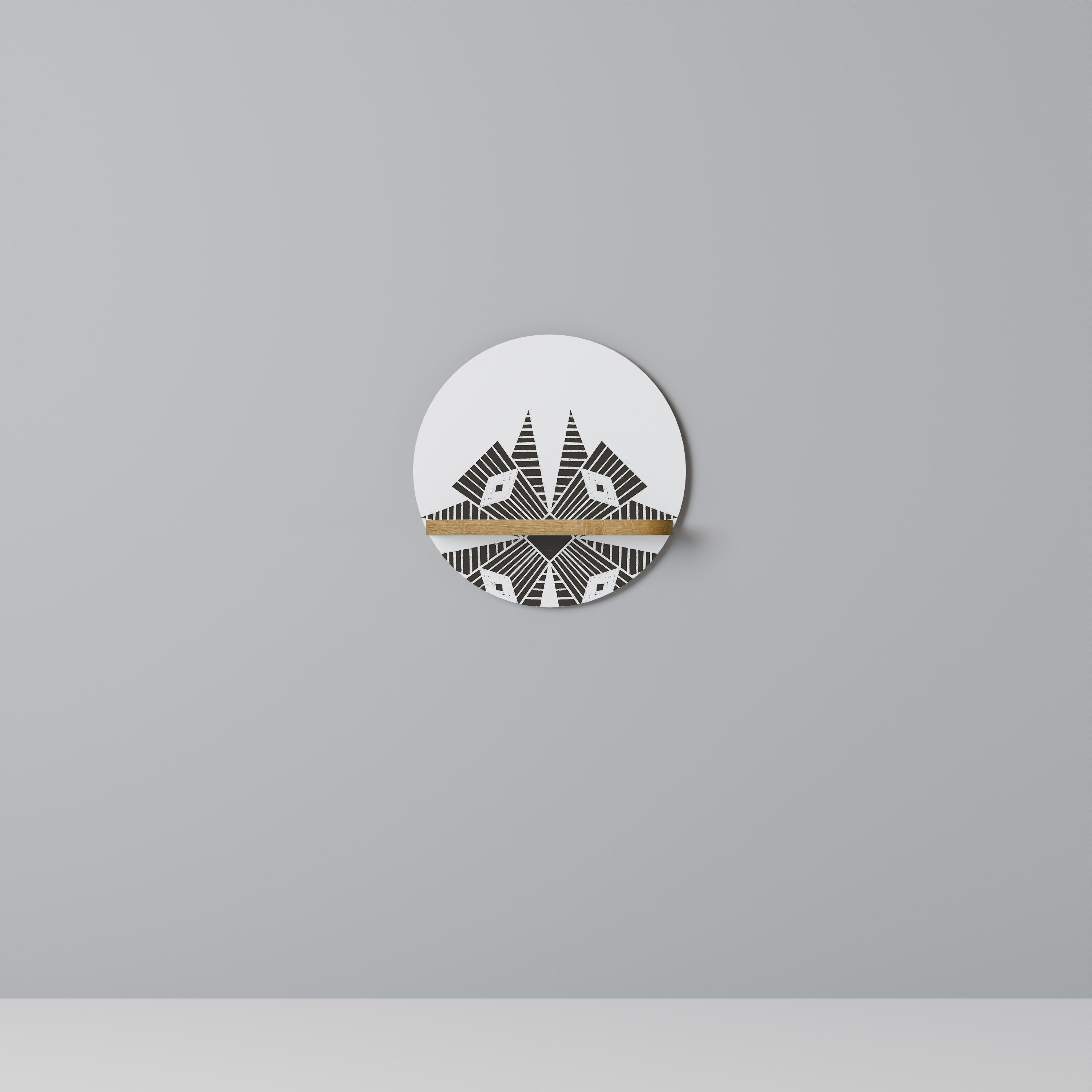 Estantería artística redonda MONOCROMÁTICA NEXUS con efecto roble