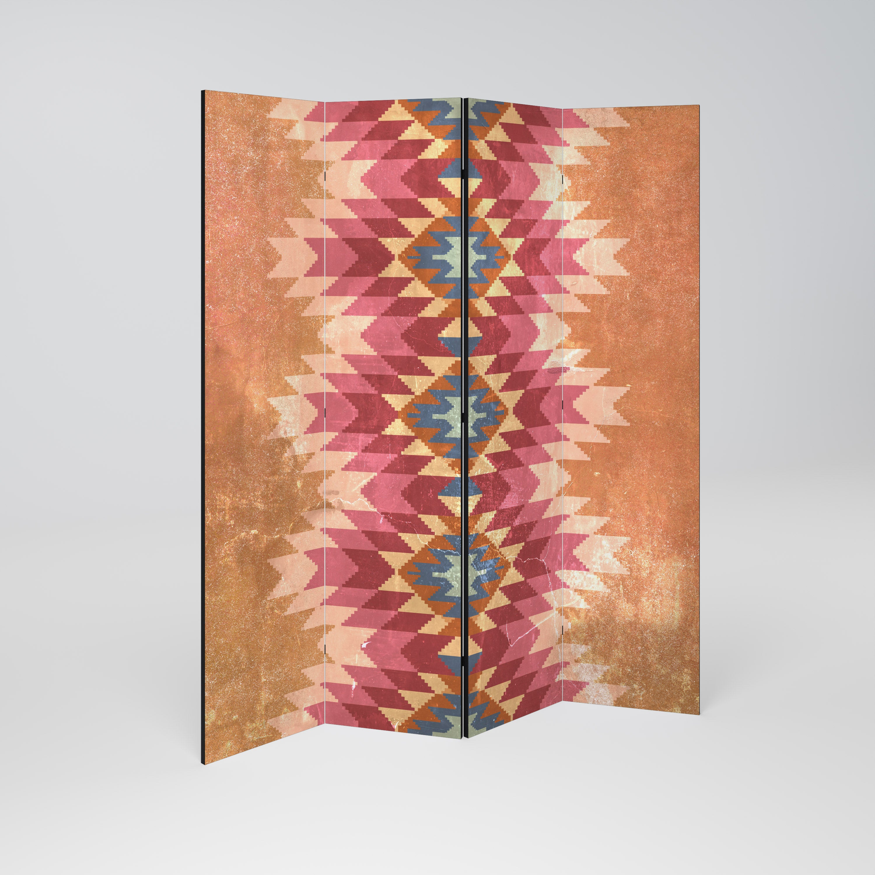 INDIAN FOLK Decorative 4-Panel Room Divider