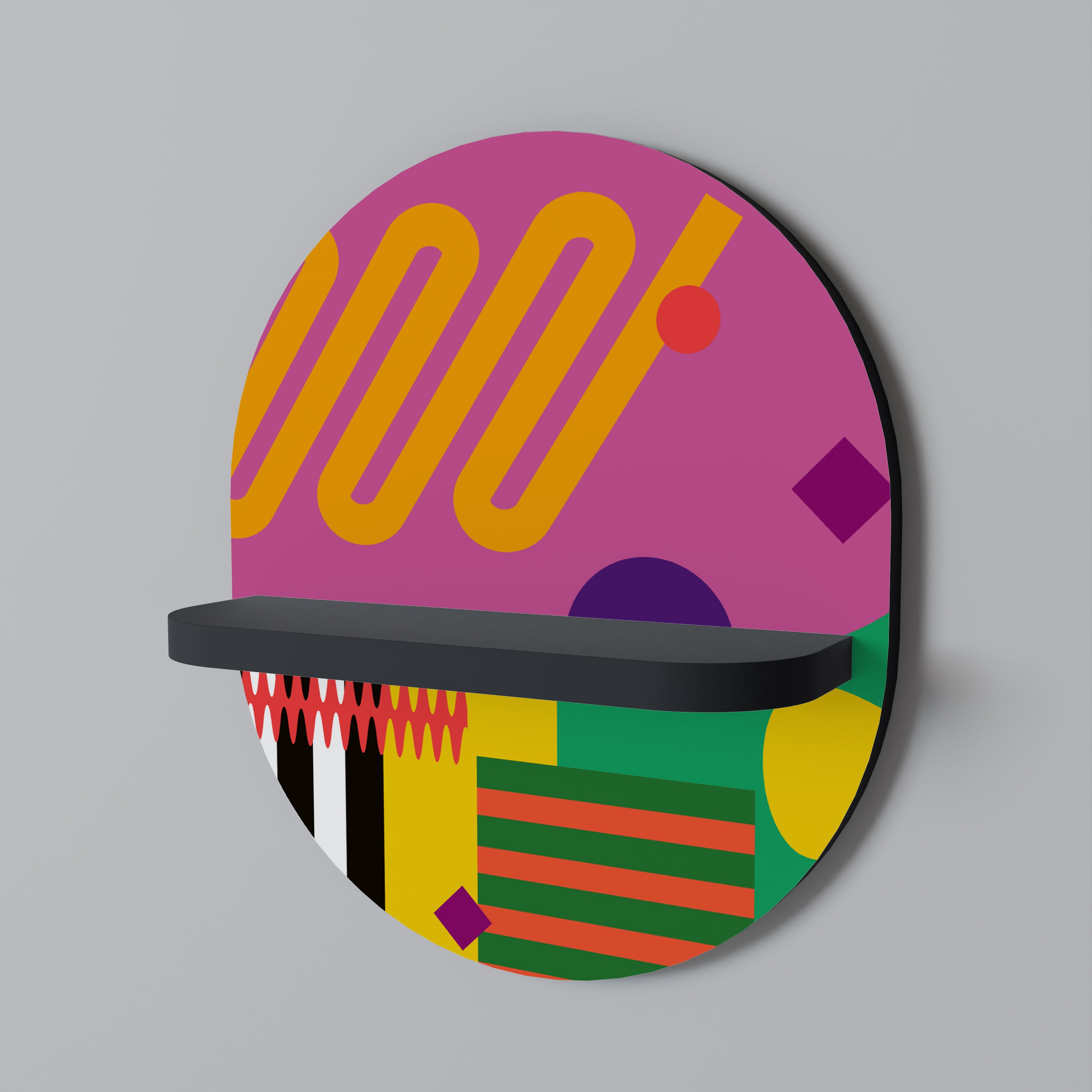 Estantería de arte ovalada VIVID ART con acabado negro