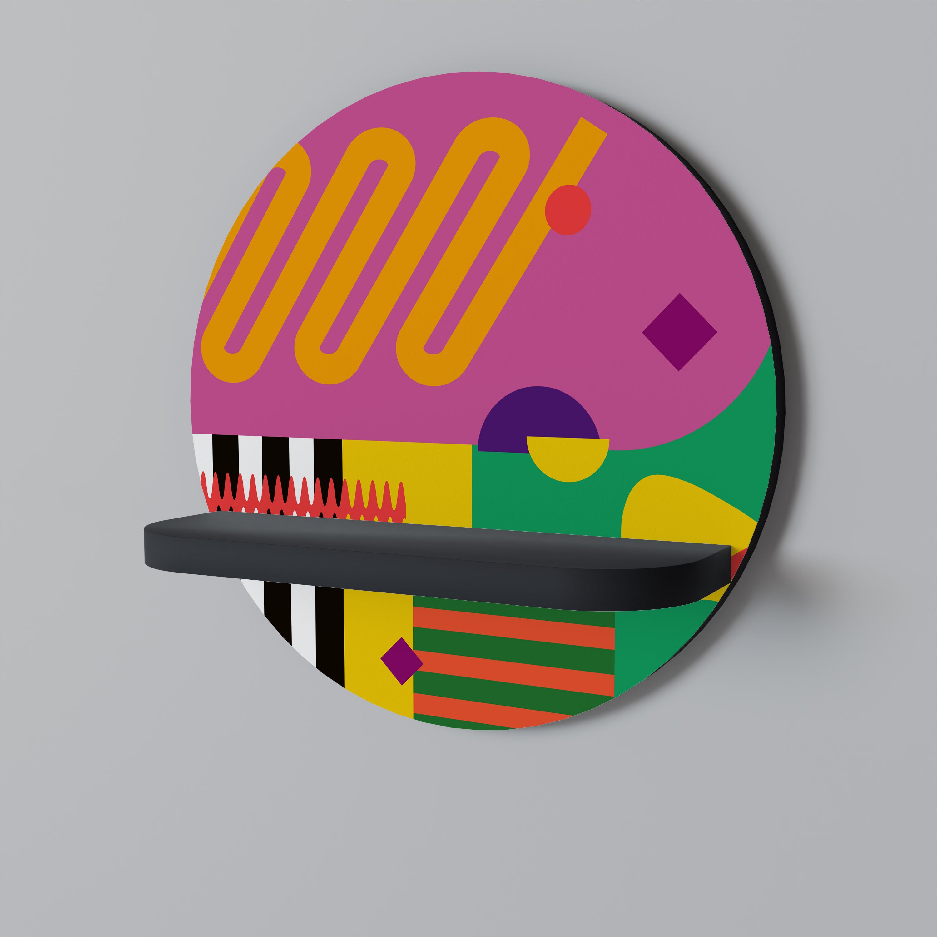Estantería redonda VIVID ART con acabado negro