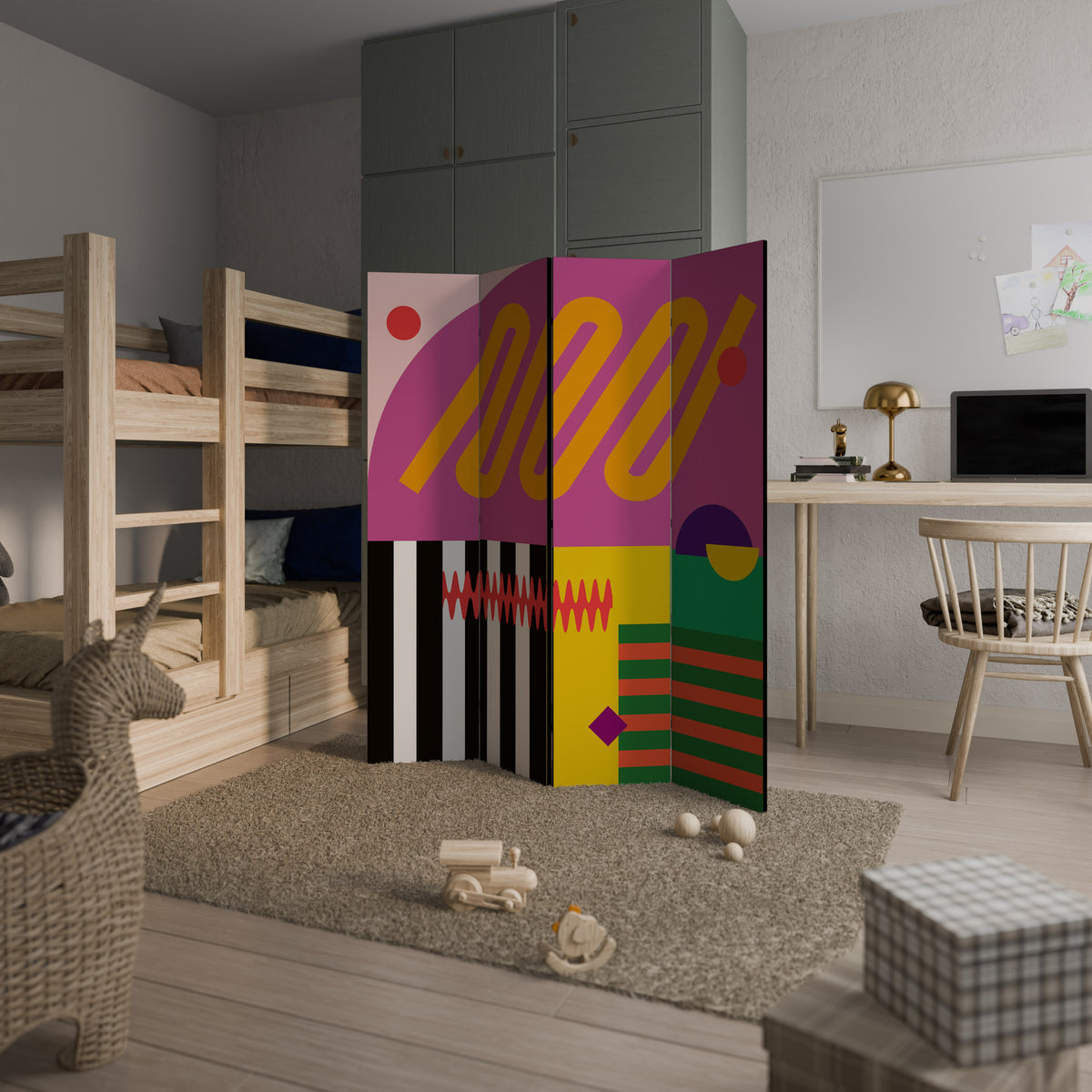 VIVID ART Biombo de 4 paneles