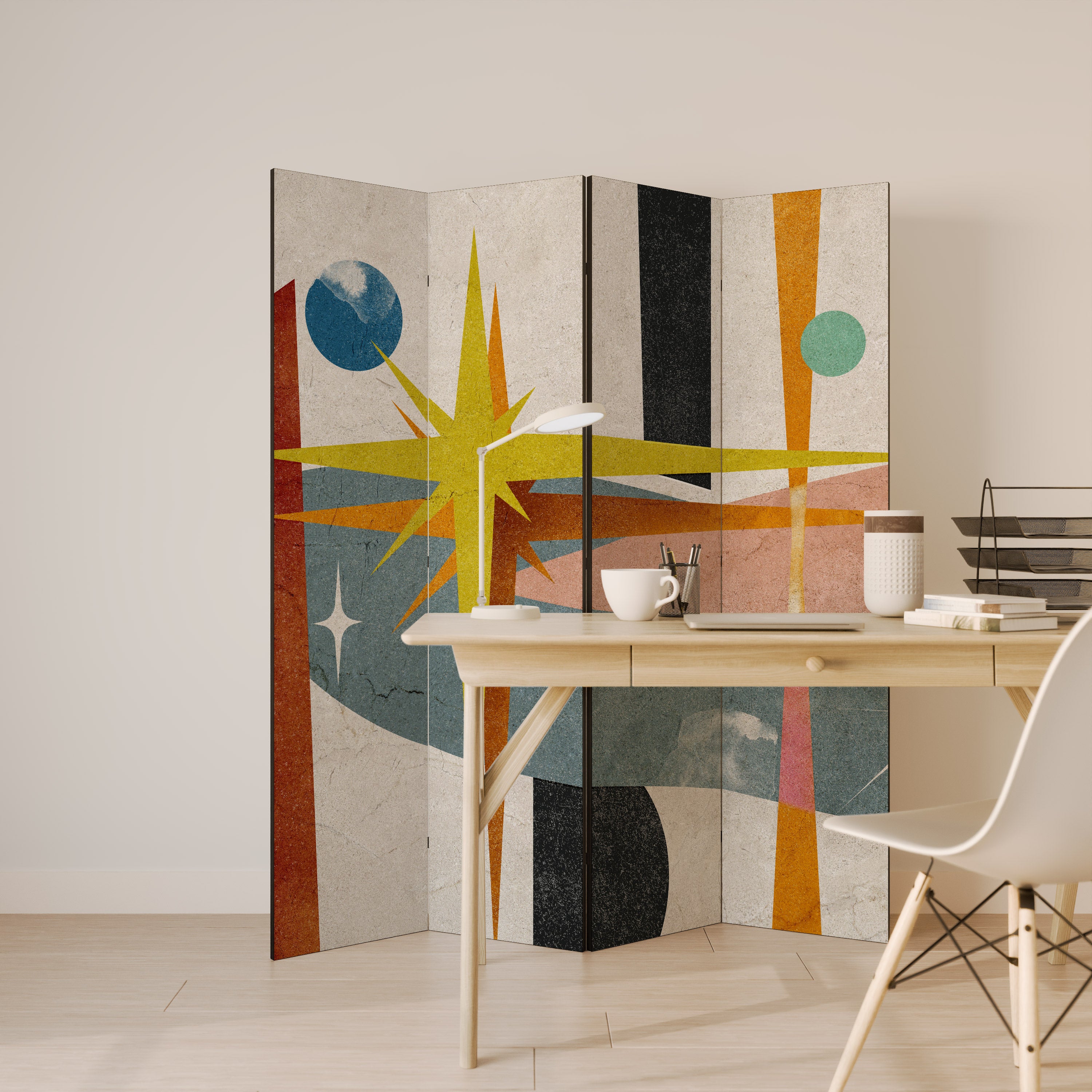 INTERSTELLAR VIBES Decorative 4-Panel Room Divider