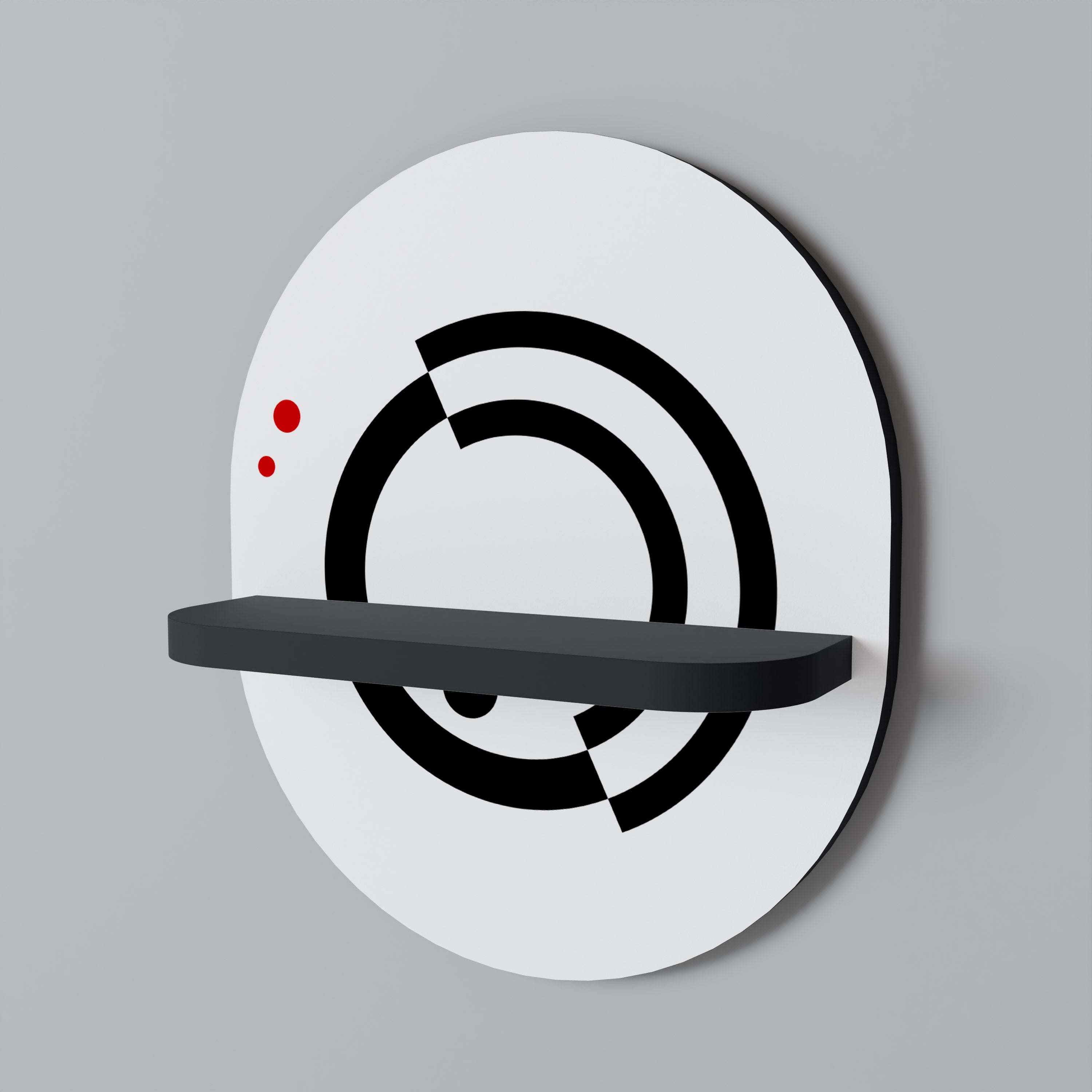 Estantería de arte ovalada ORBITAL FLOW con acabado negro