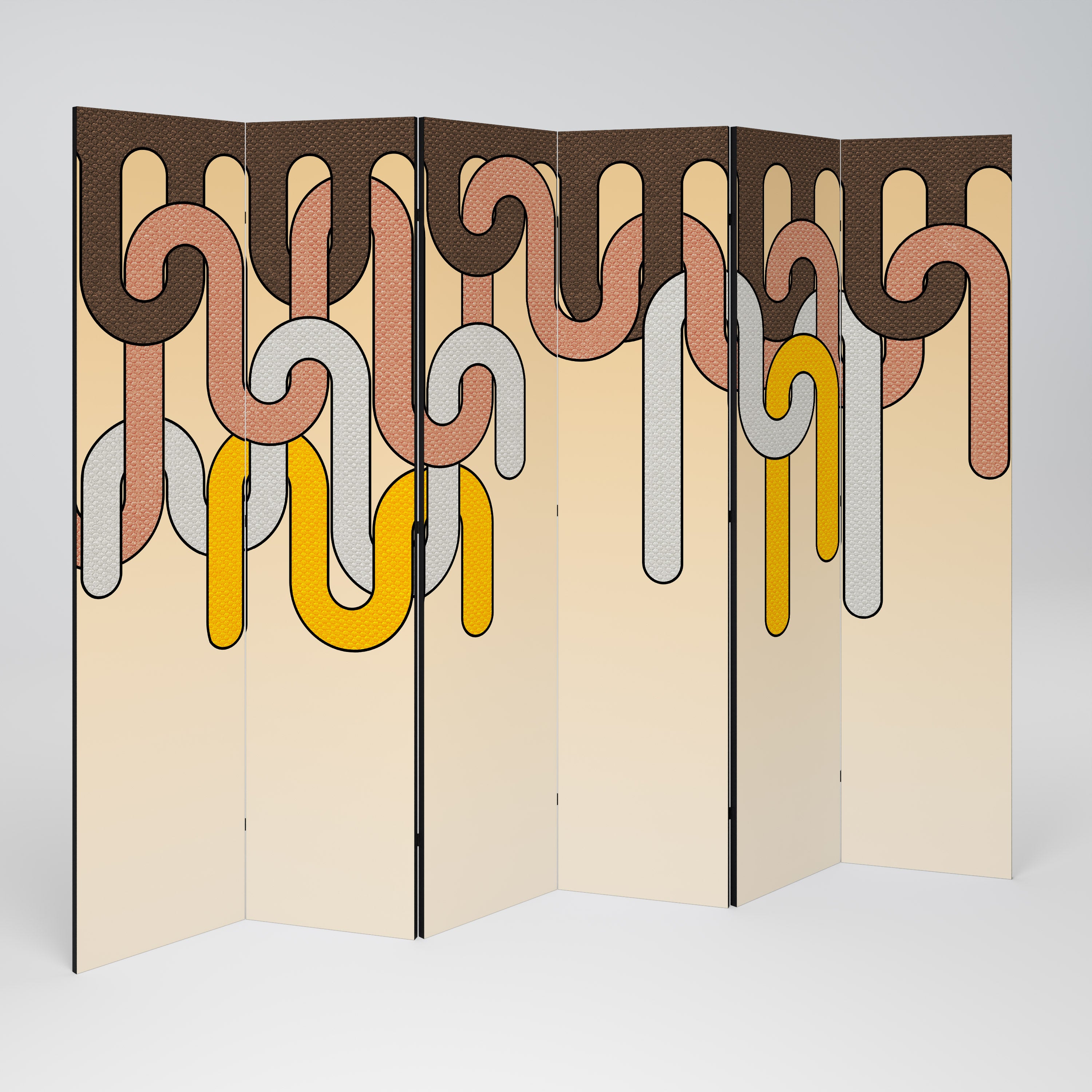 Biombo decorativo de 6 paneles COLORFUL STRINGS