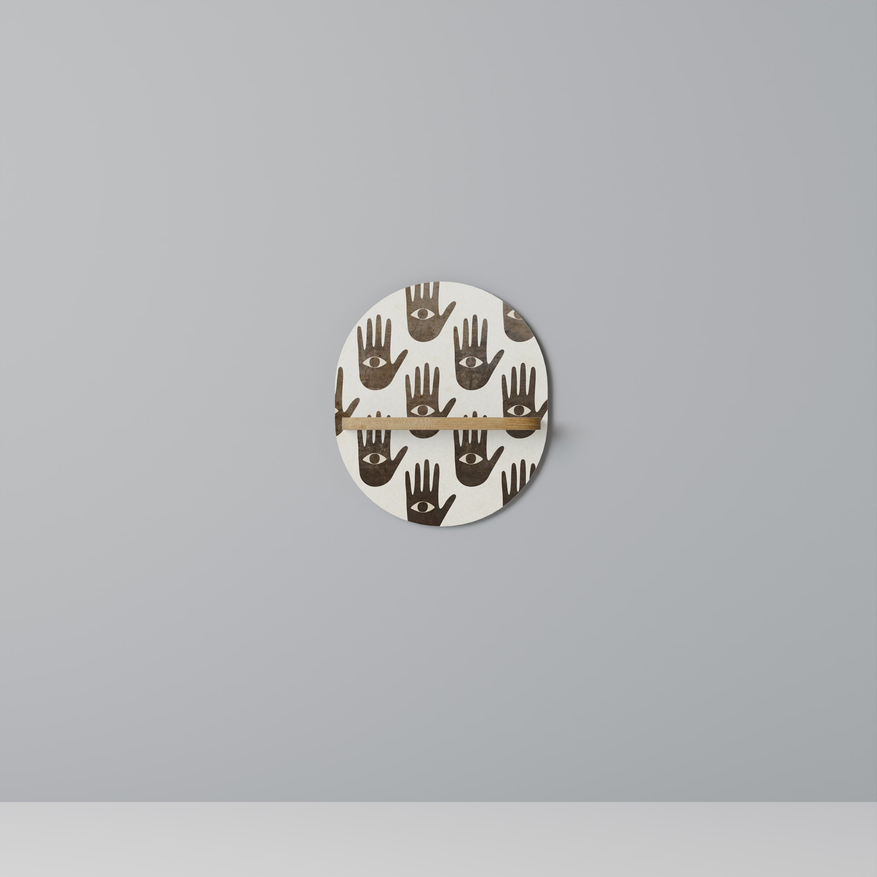 VER MÁS Estantería de arte ovalada efecto roble