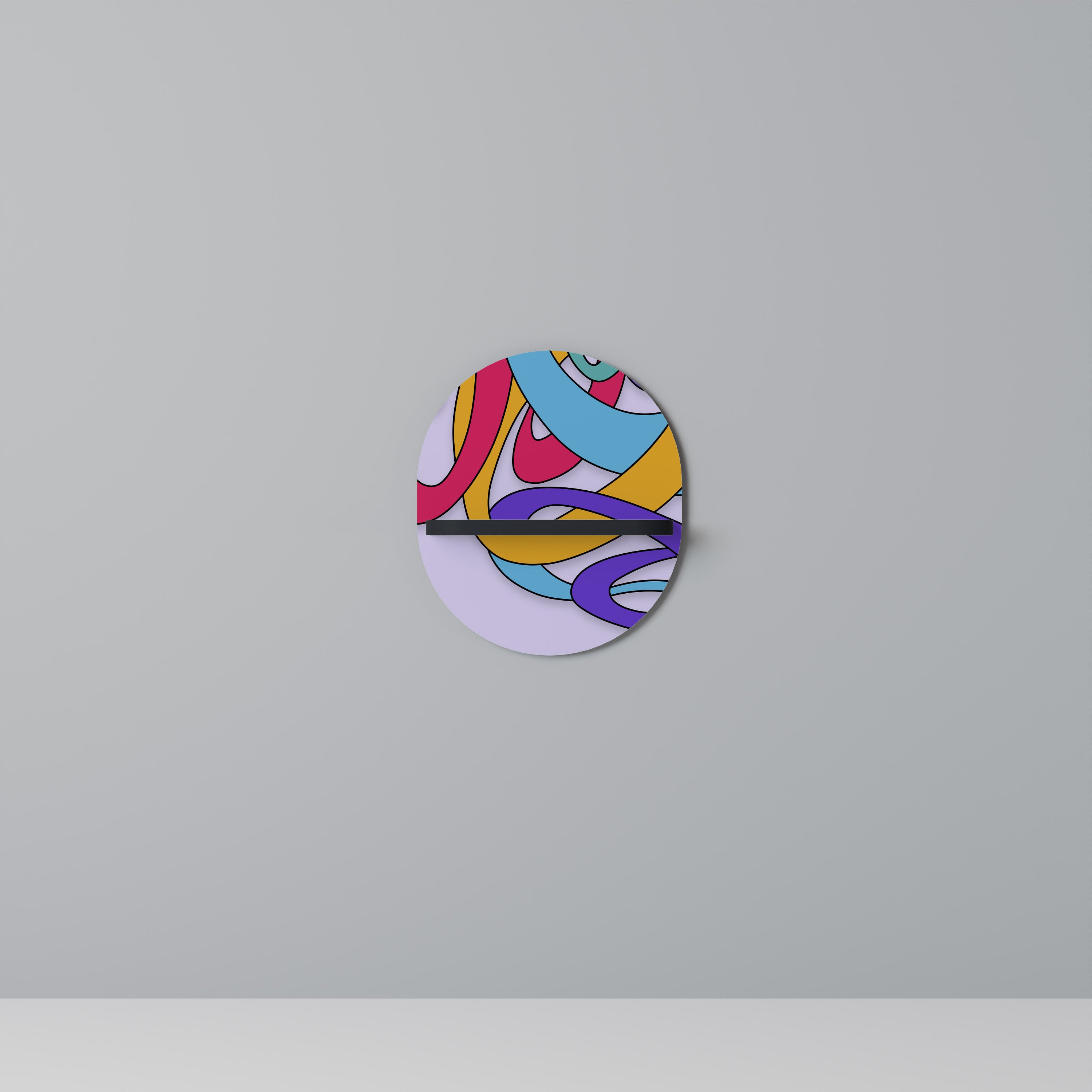 Estantería de arte ovalada COLOR STREAM con acabado negro