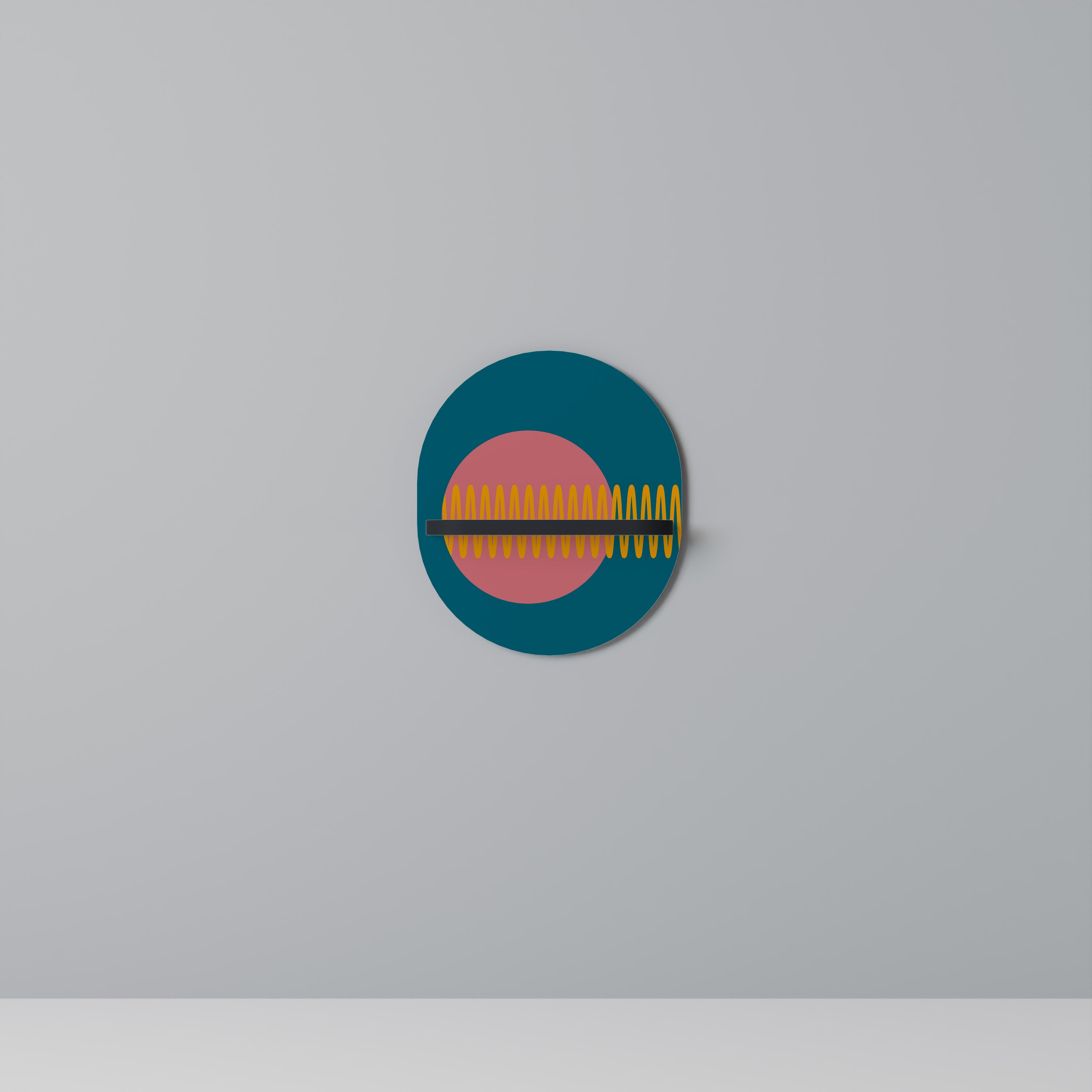 FUENTE DE SONIDO Estantería de arte ovalada con acabado negro