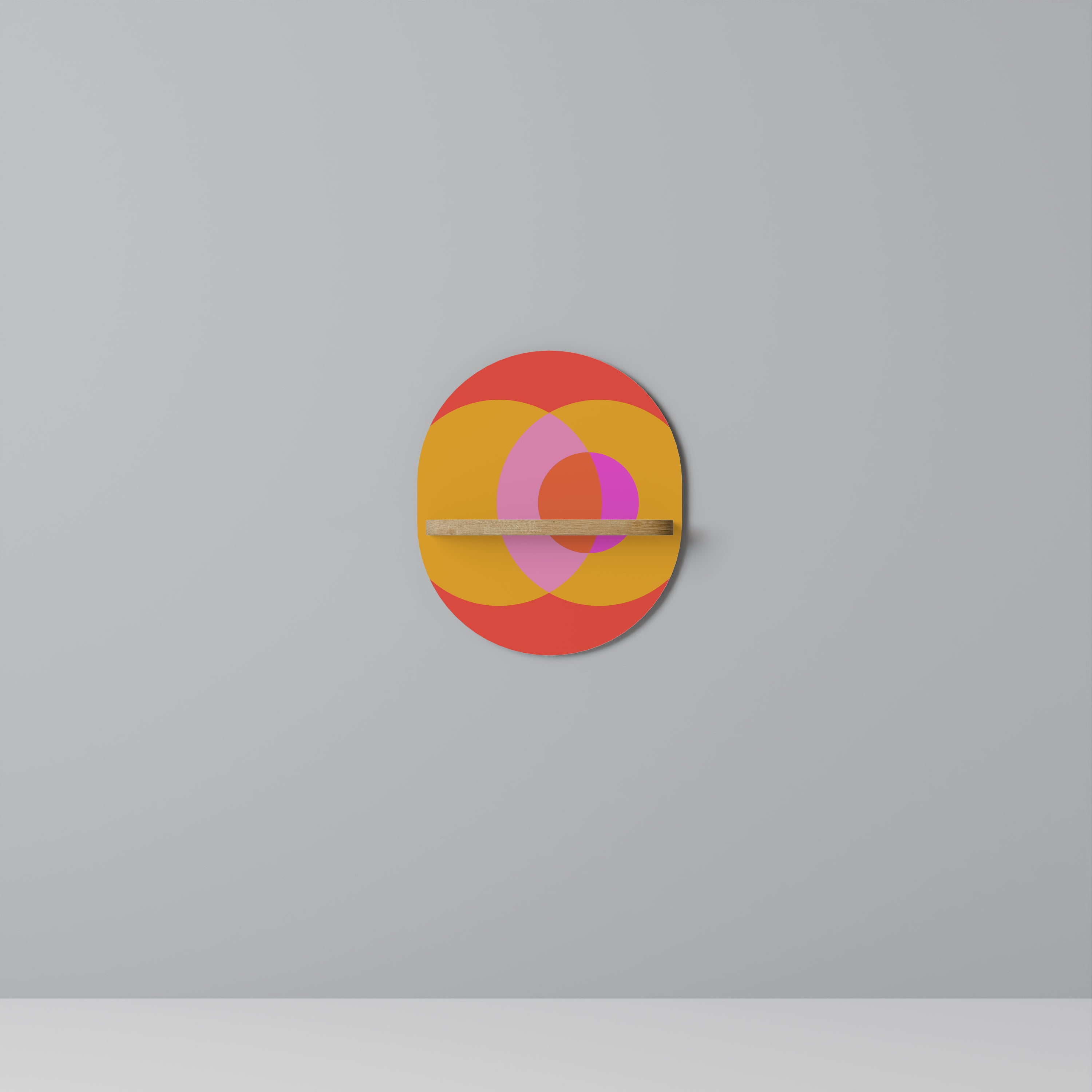 SOUL BROTHERHOOD Estantería de arte ovalada con efecto roble