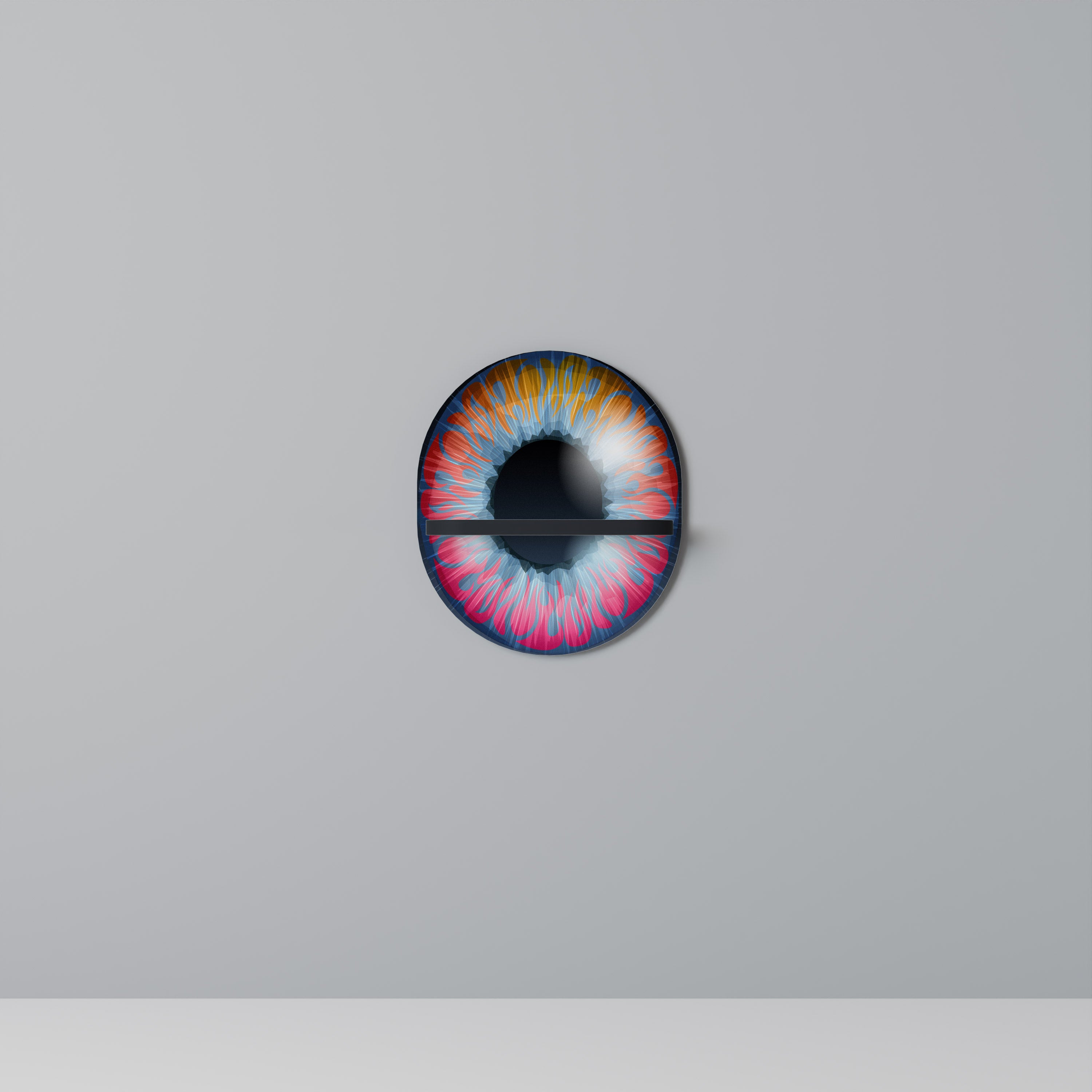 Estantería de arte ovalada FANTASY EYE con acabado negro